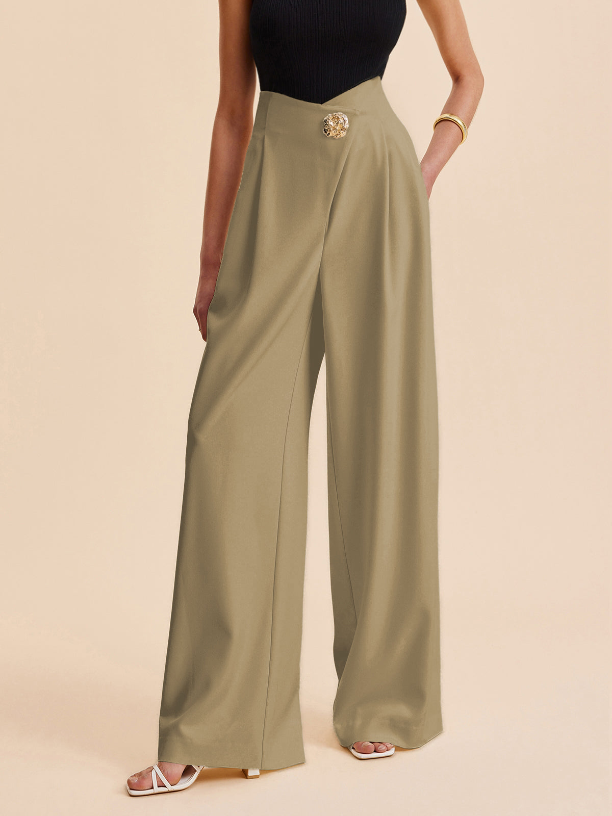 High-Waist Wide-Leg Trousers
