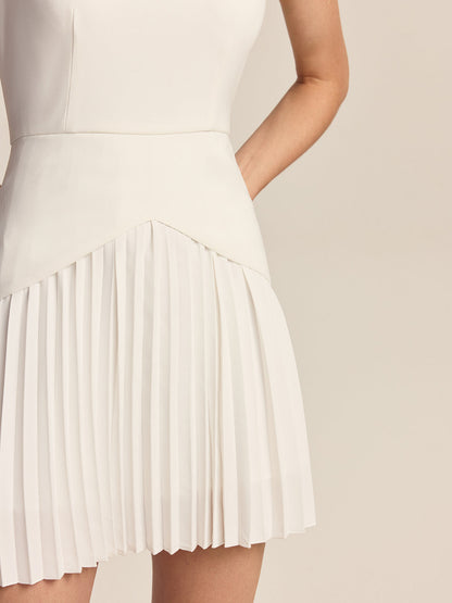 Refined Pleated Mini Dress
