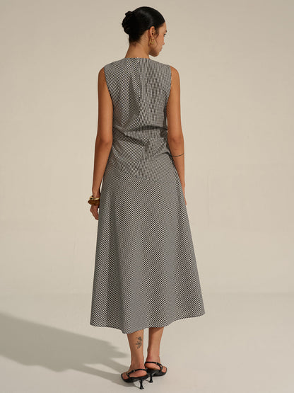 Vichy Check Midi Dress
