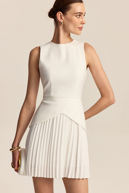 Refined Pleated Mini Dress