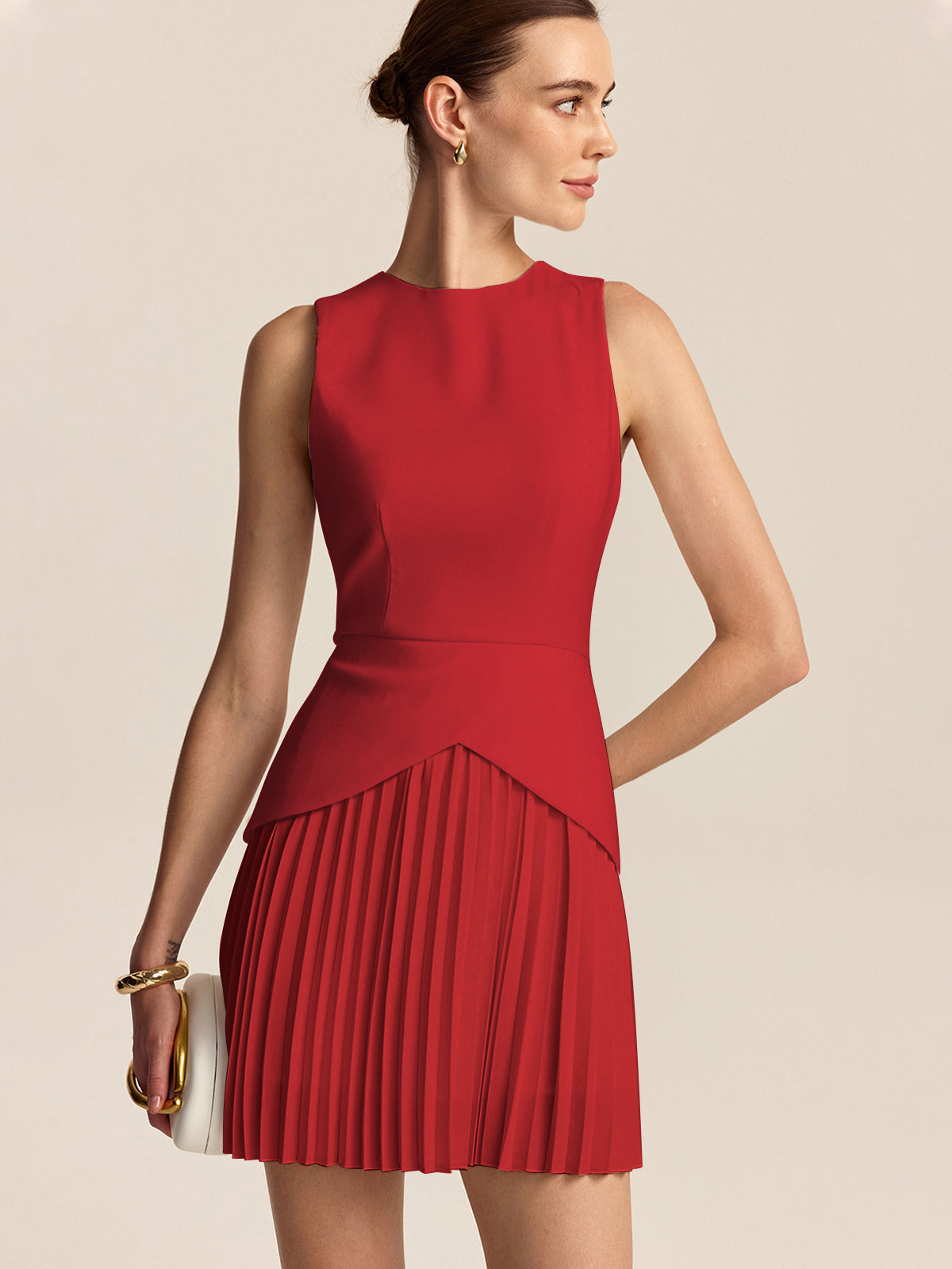 Refined Pleated Mini Dress