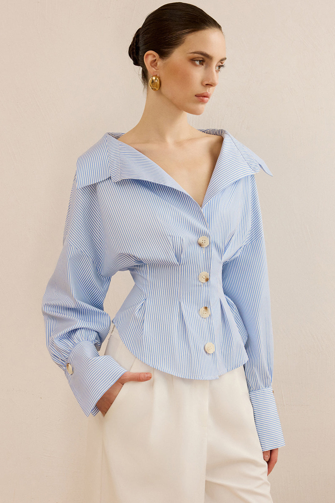 Sculpted Striped Shirt
