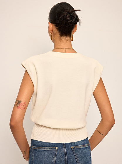 Gilet asymétrique en tricot à double sens