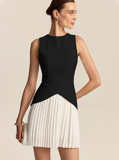 Refined Pleated Mini Dress