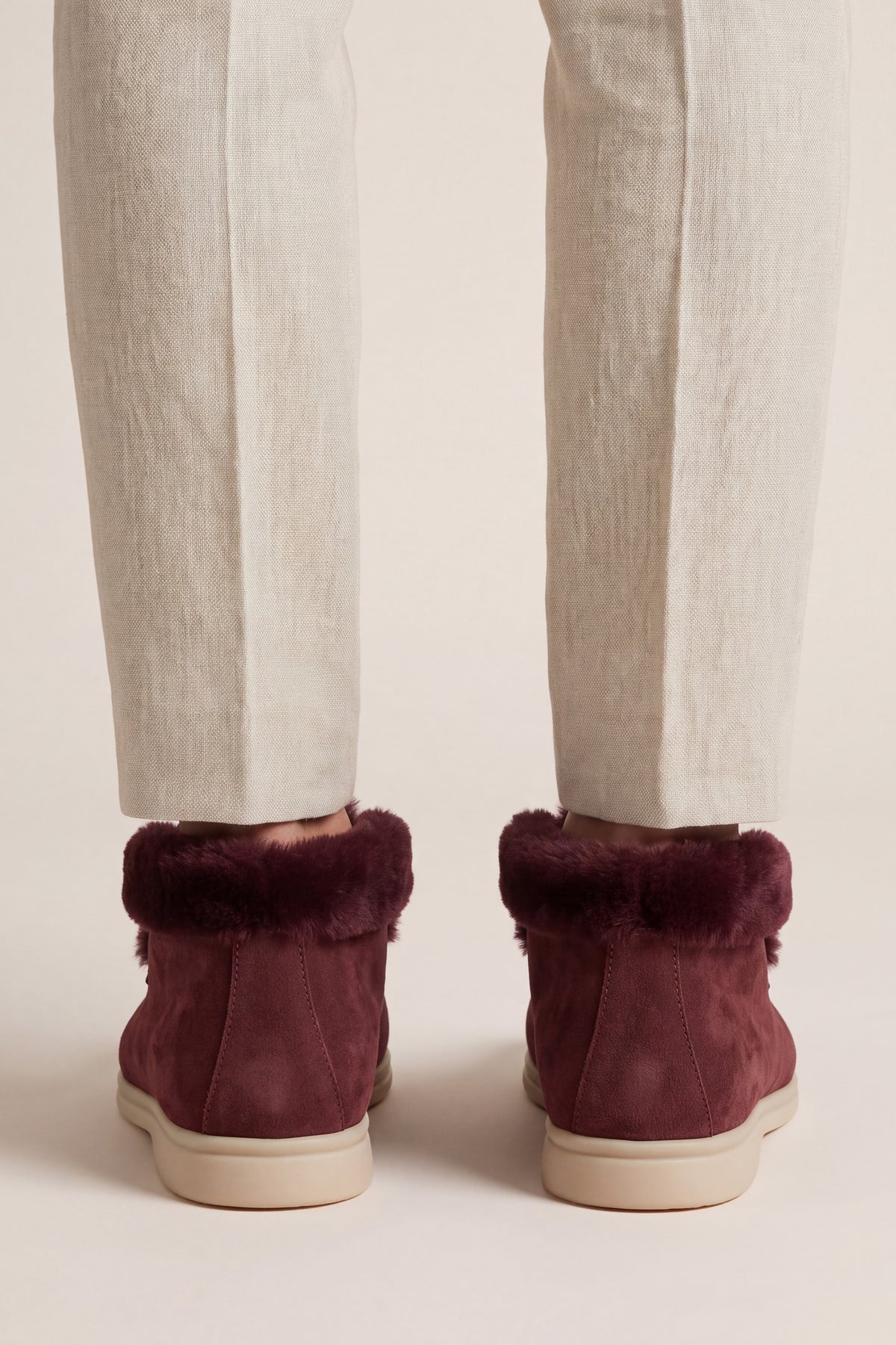 Arzano Fur-Lined High Top Loafer Burgundy