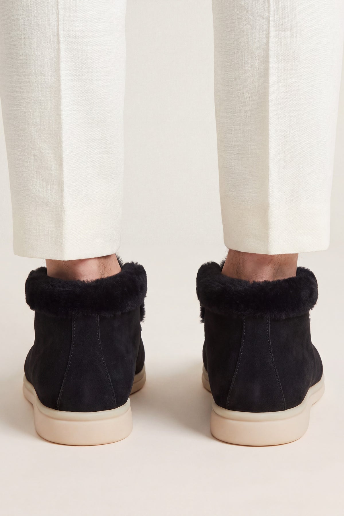 Arzano Fur-Lined High Top Loafer Black