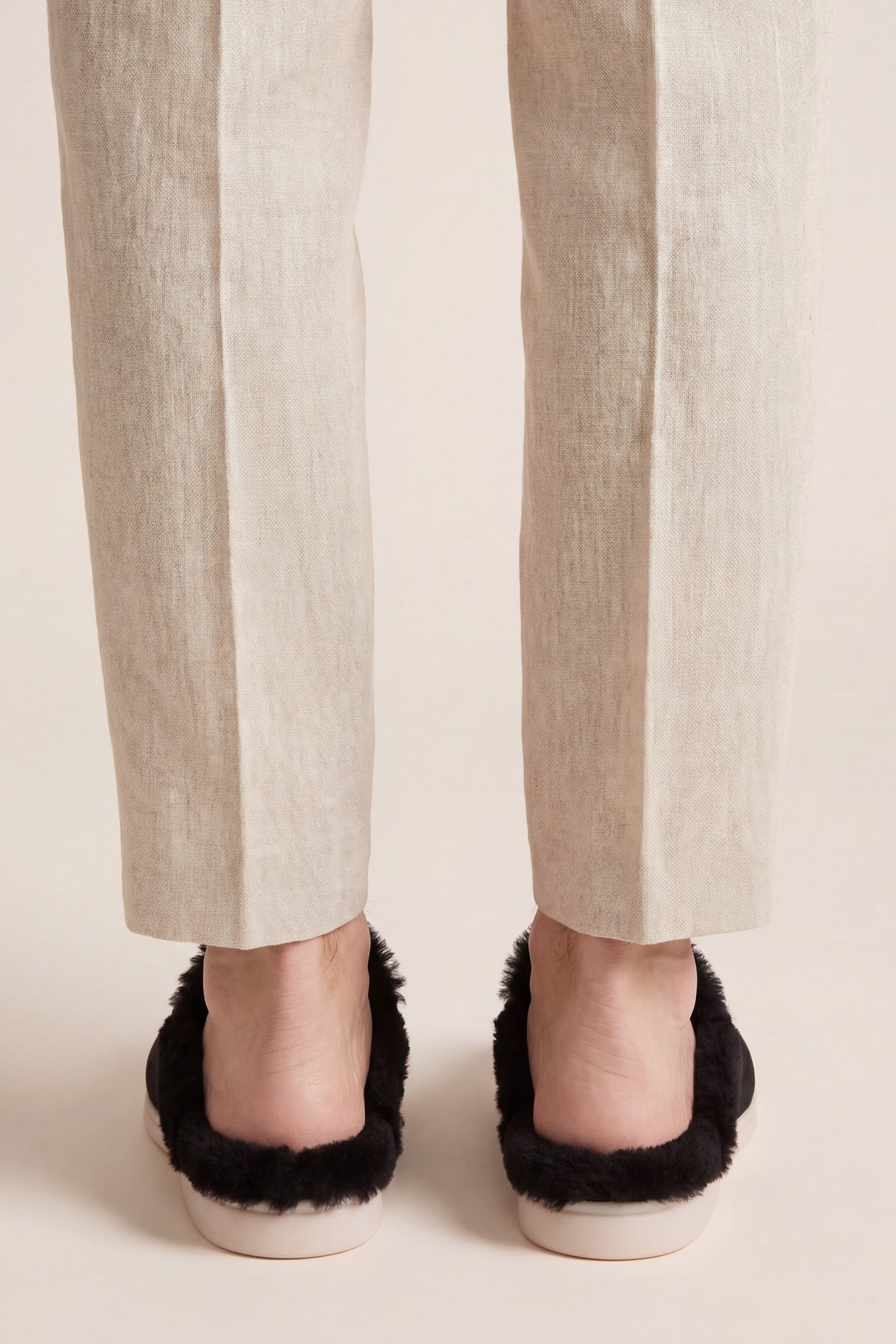 Maretti Fur-Lined Buckle Mule Black