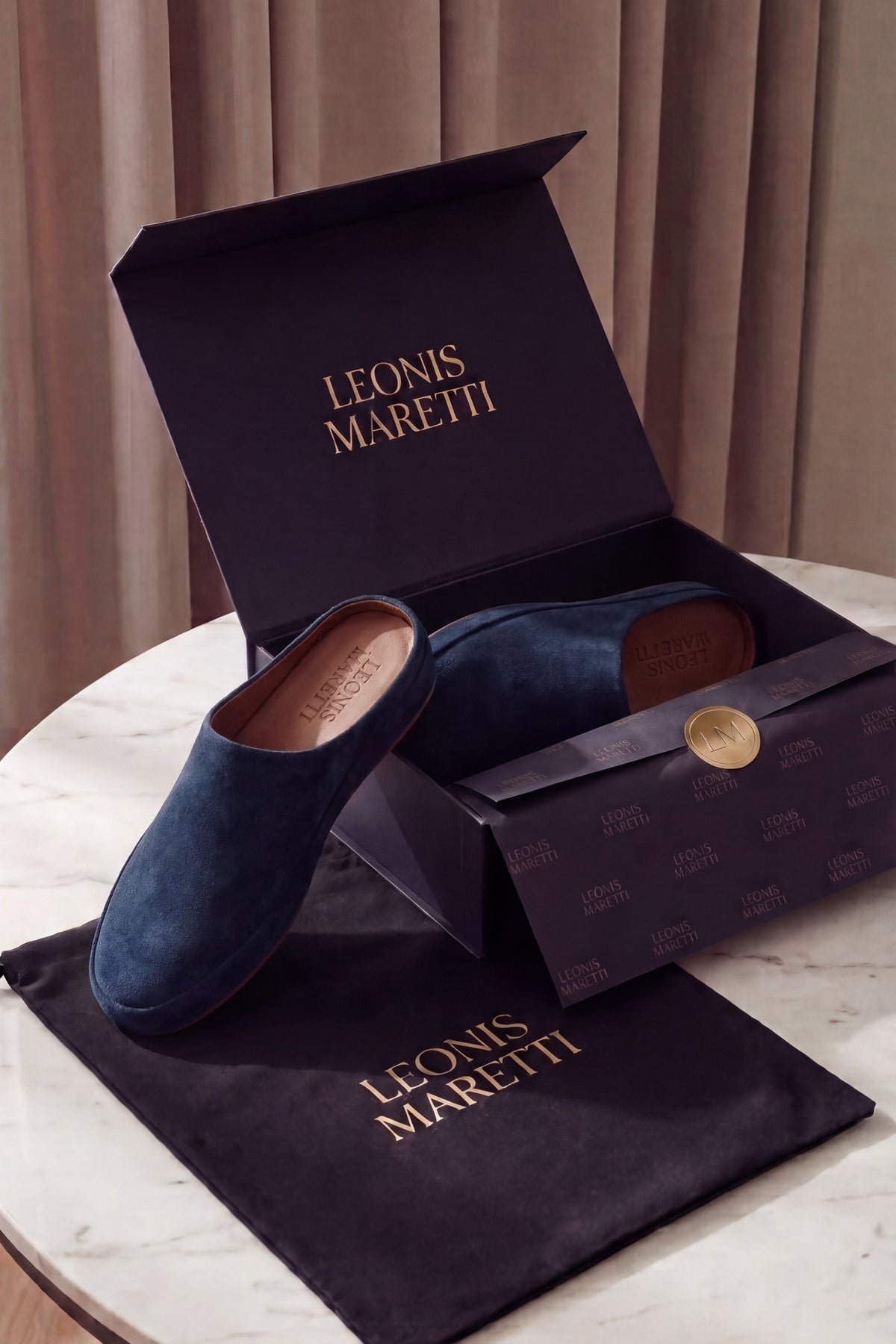 Perugia Suede Mule Navy