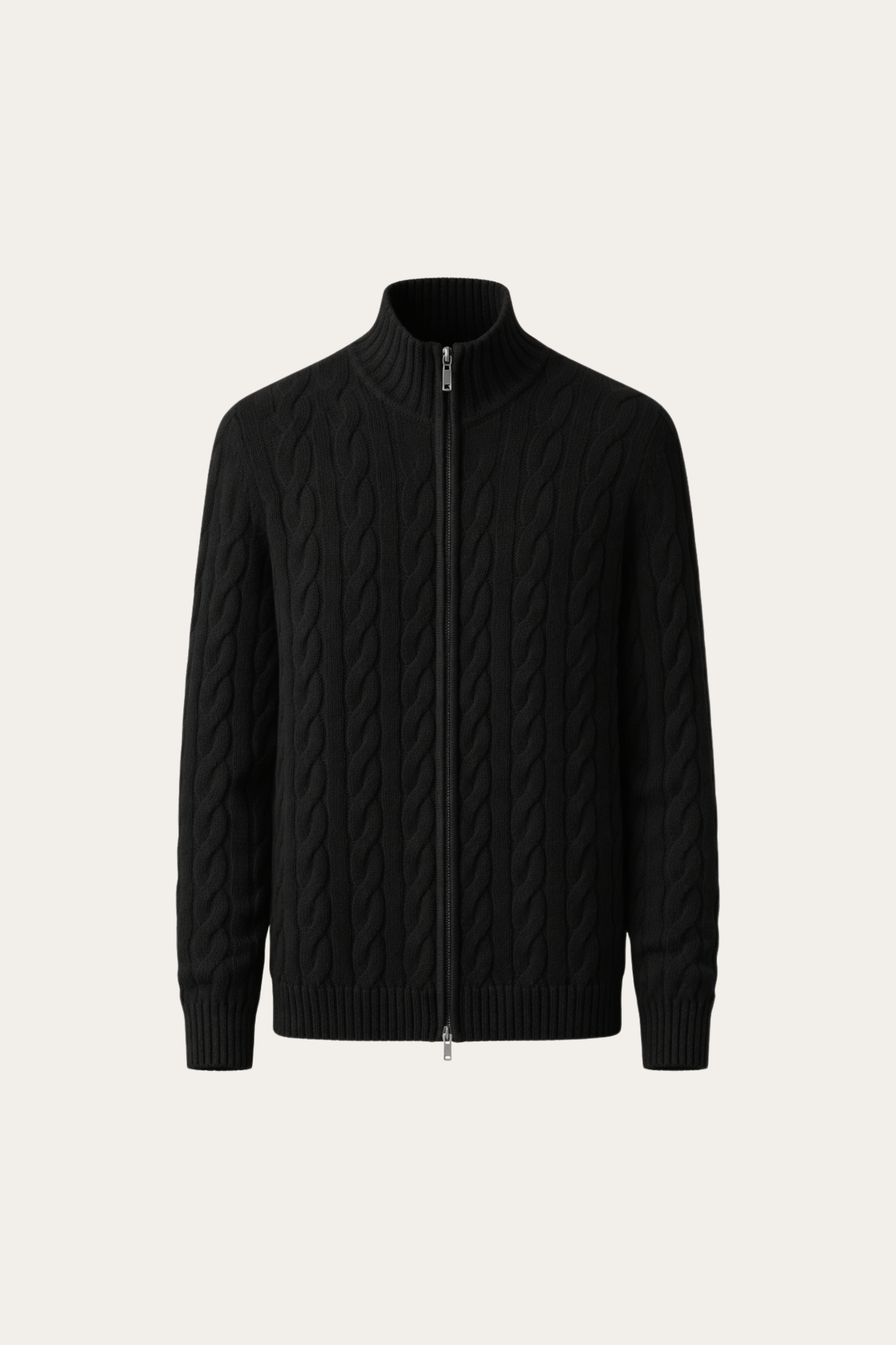 Massimo Zip Cardigan Black