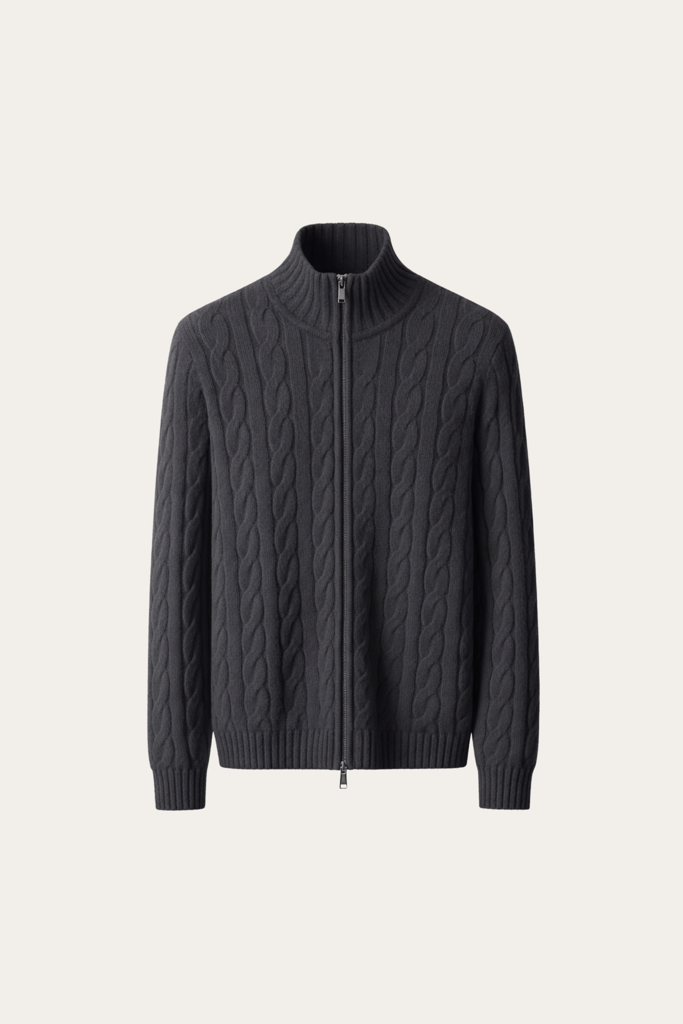 Massimo Zip Cardigan Dark Grey