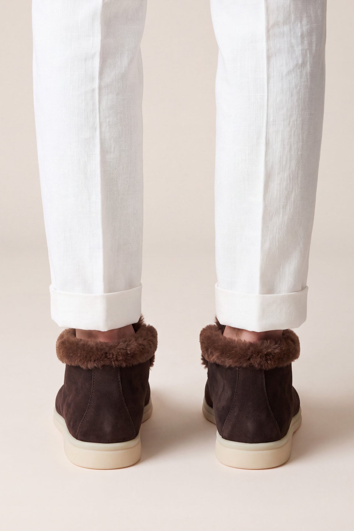 Arzano Fur-Lined High Top Loafer Dark Brown