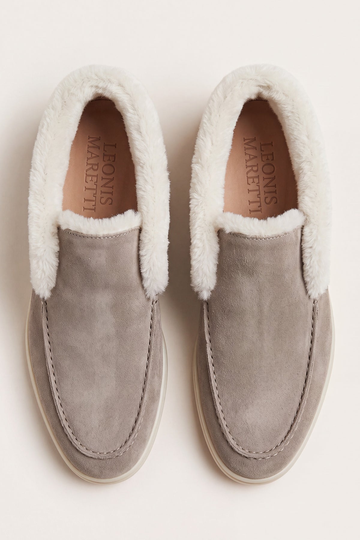 Arzano Fur-Lined High Top Loafer Taupe
