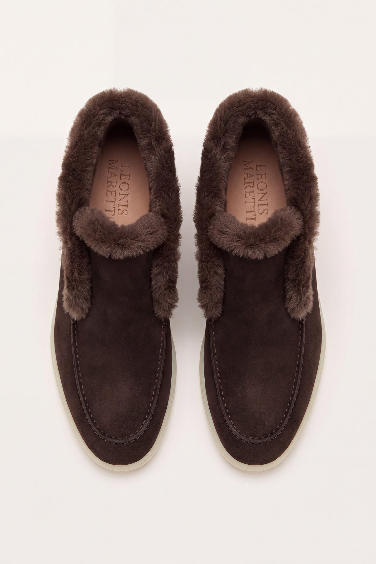 Arzano Fur-Lined High Top Loafer Dark Brown