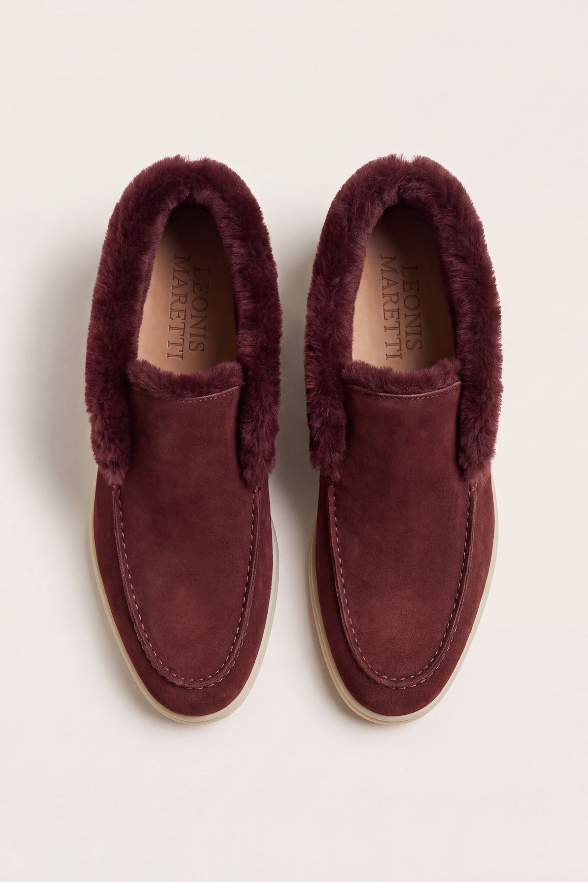 Arzano Fur-Lined High Top Loafer Burgundy