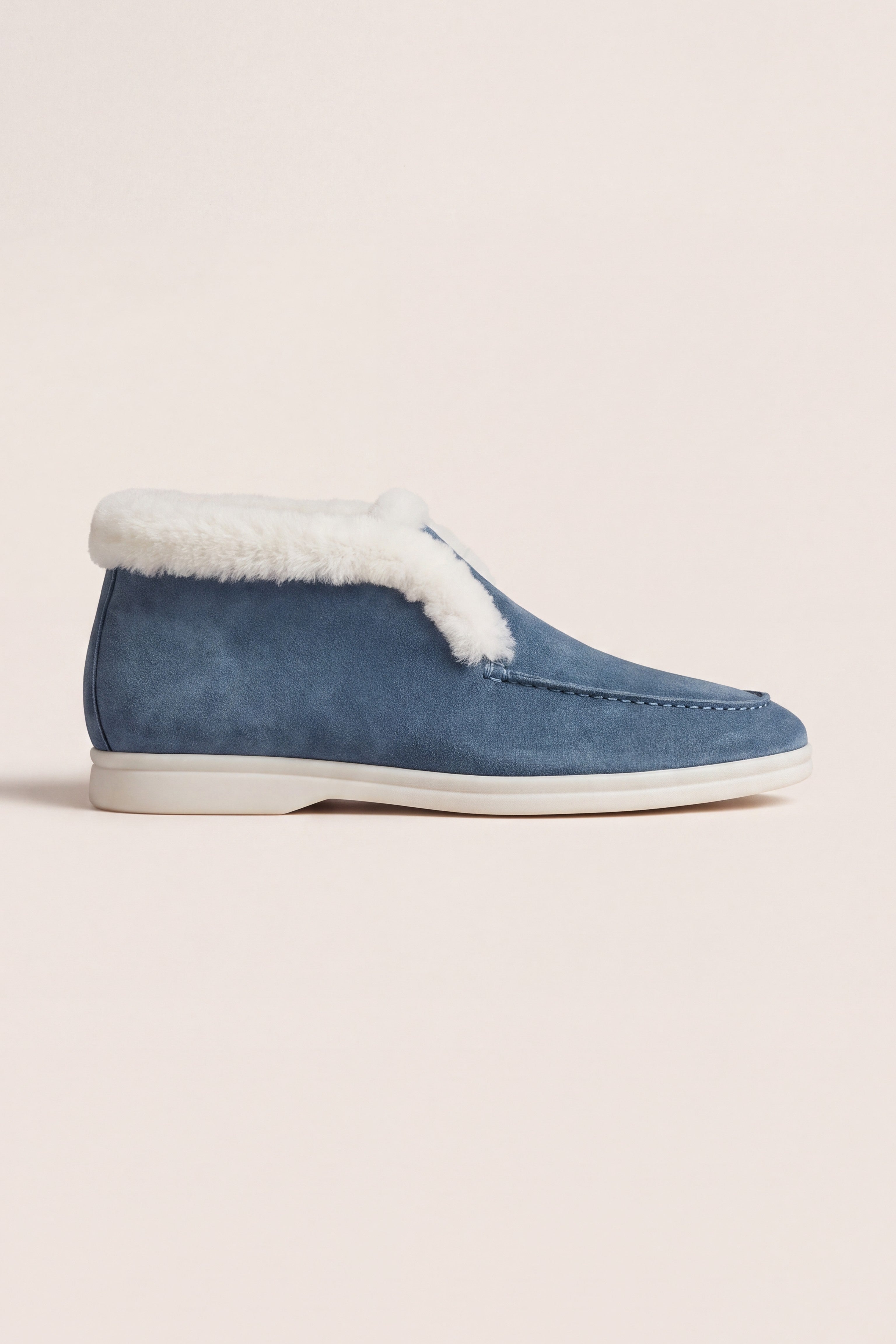 Arzano Fur-Lined High Top Loafer Blue