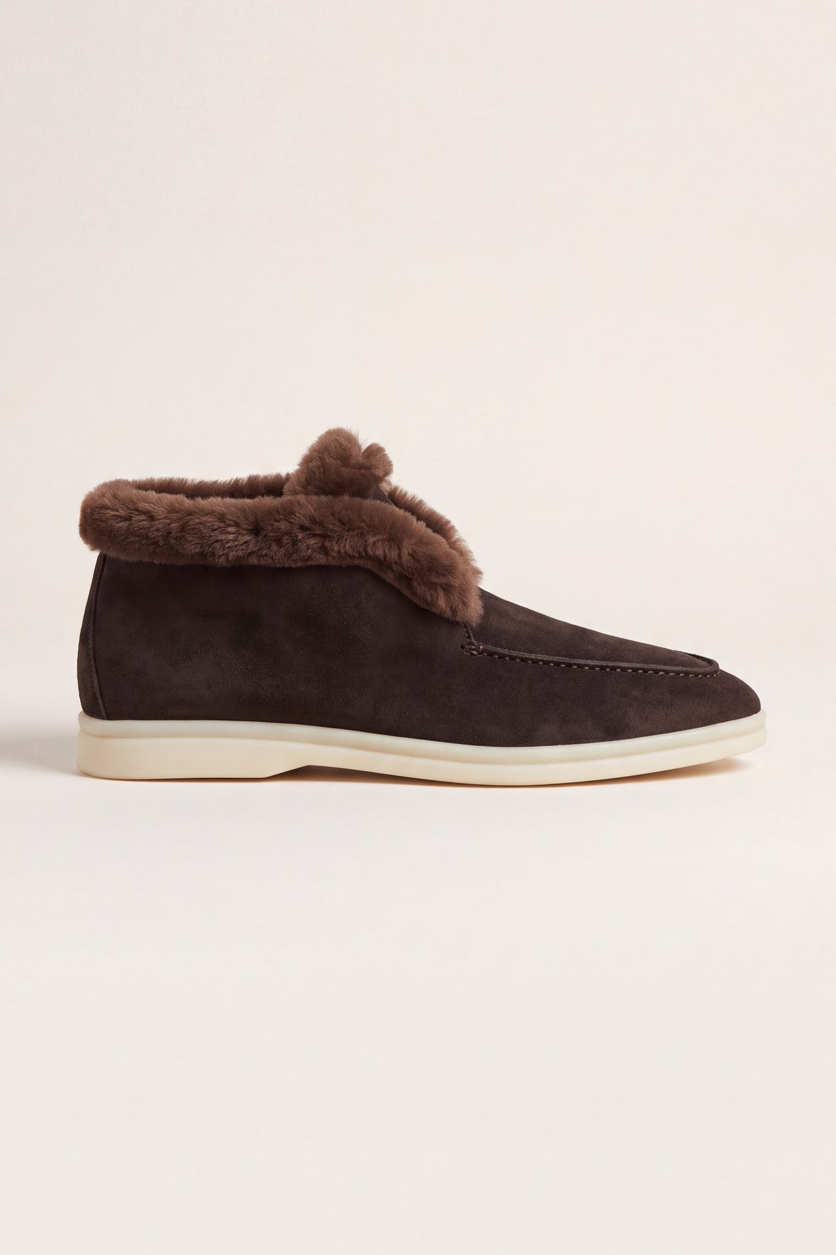 Arzano Fur-Lined High Top Loafer Dark Brown