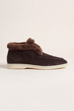 Arzano Fur-Lined High Top Loafer Dark Brown