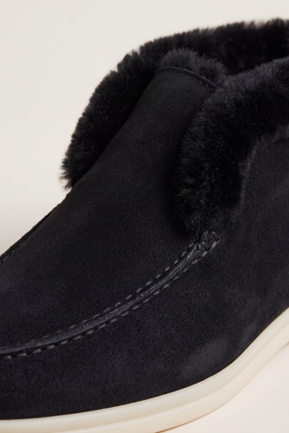 Arzano Fur-Lined High Top Loafer Black