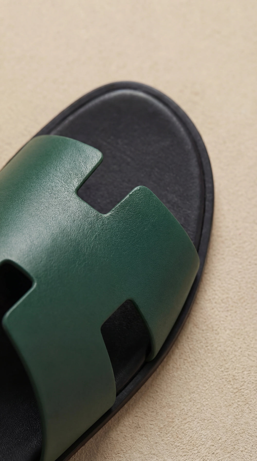 Arezzo Leather Sandal Olive & Black
