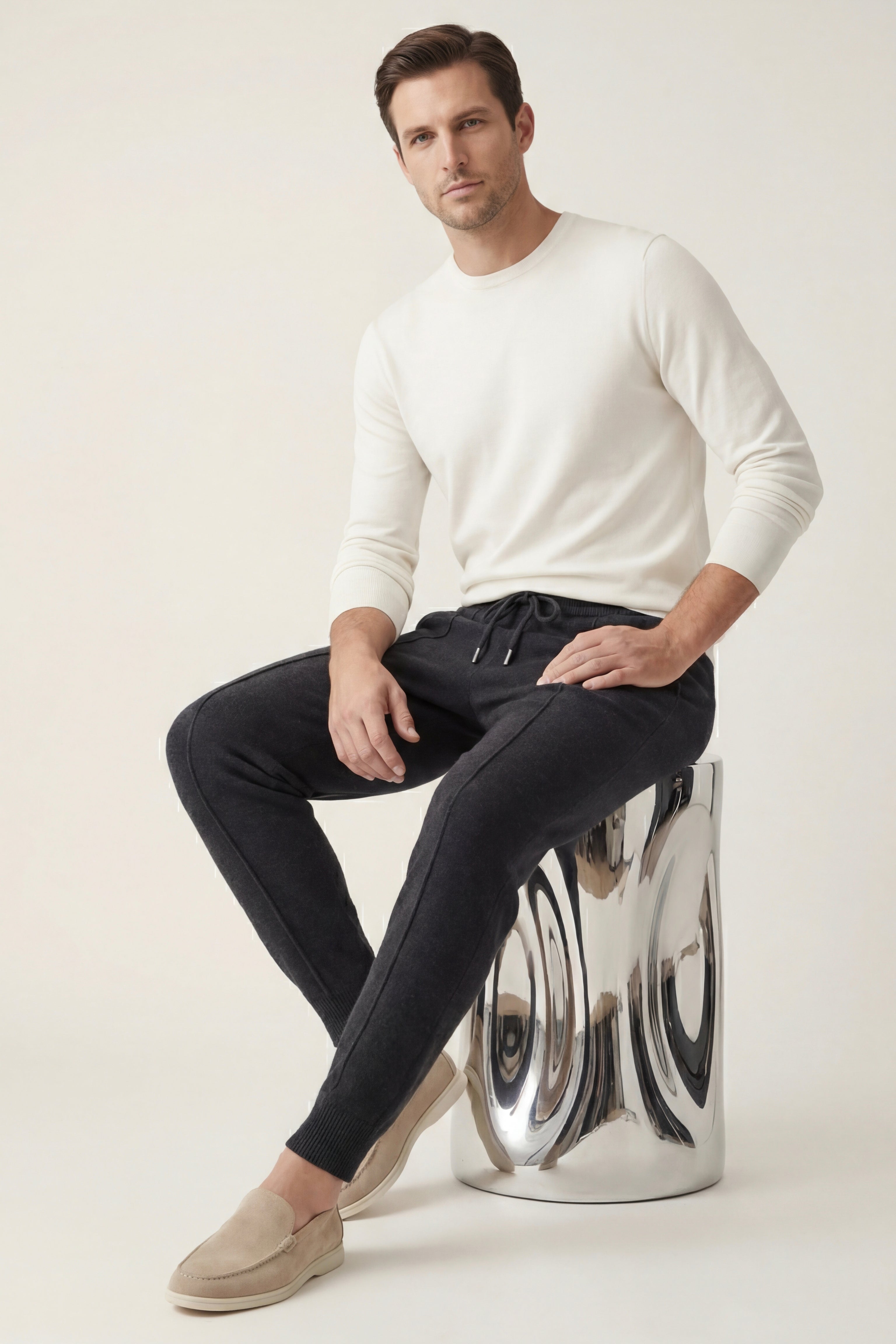 Sartore Cashmere Trousers Dark Grey