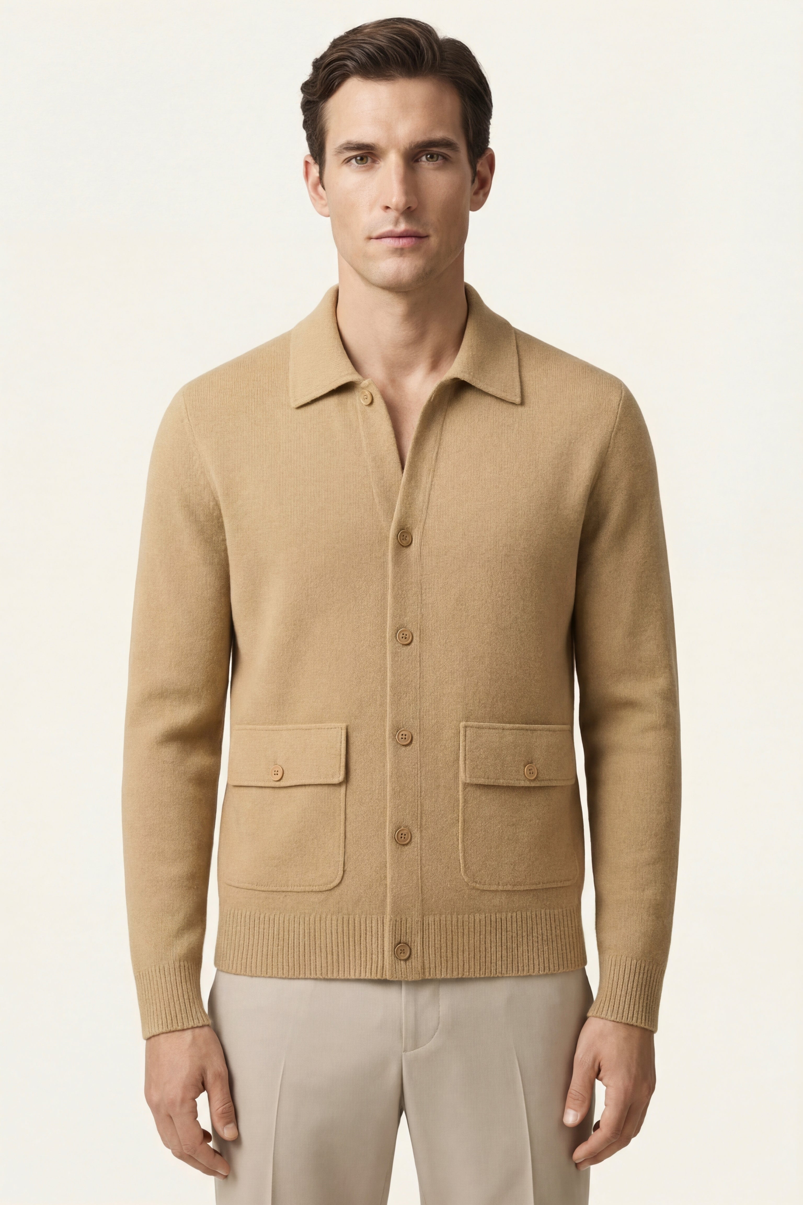 Lorenzo Cashmere Cardigan Camel