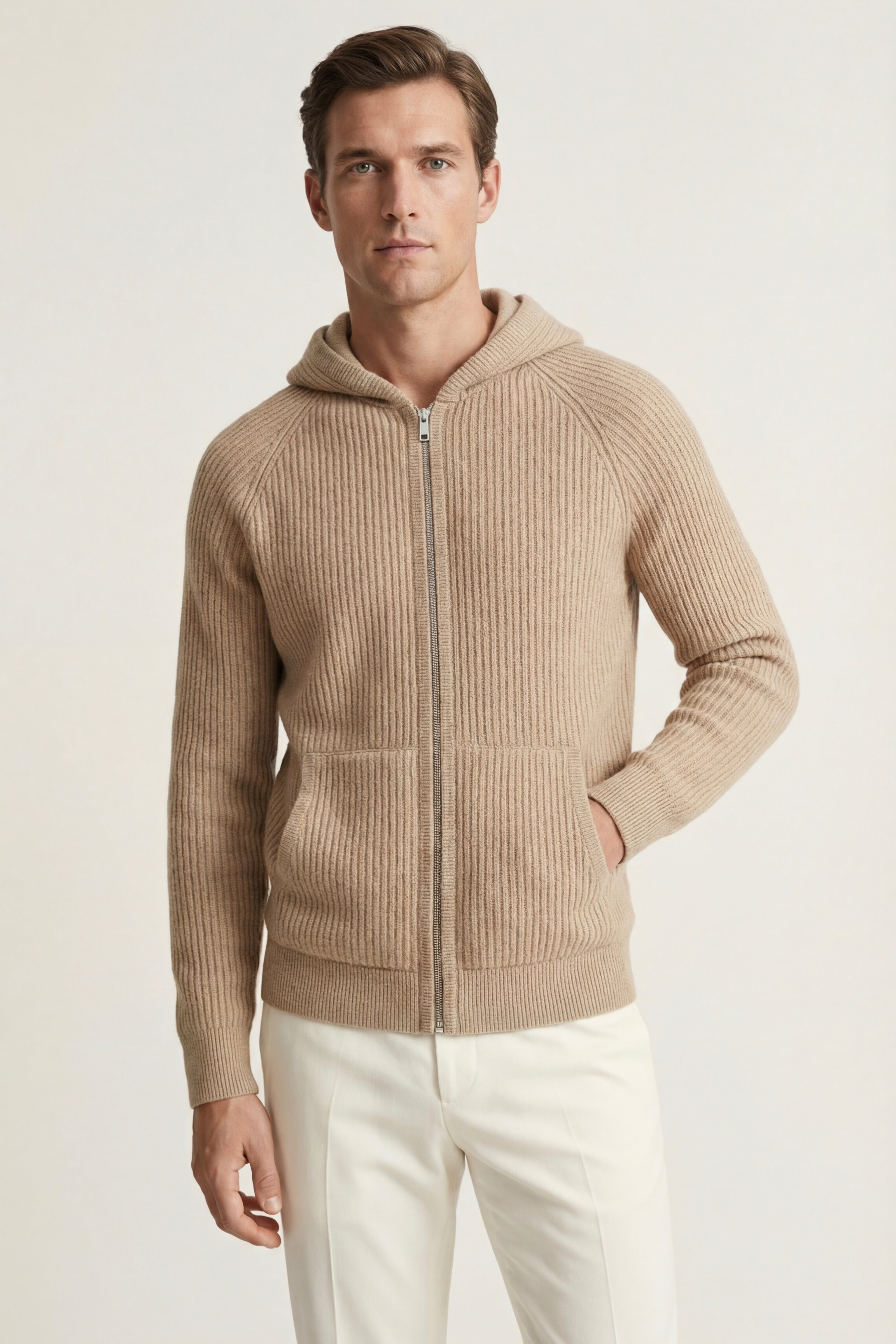 Sorrento Hooded Knit Light Brown