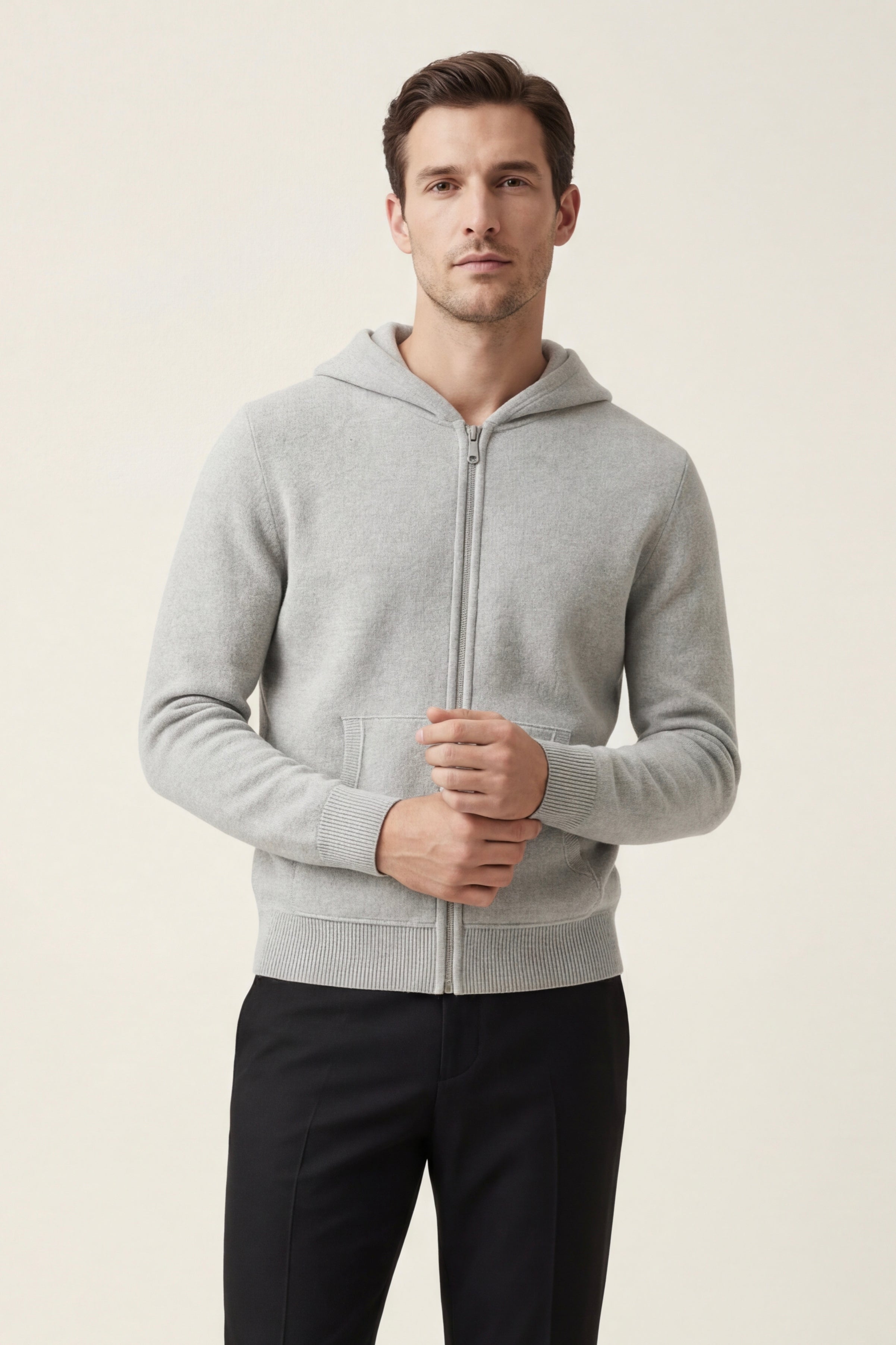 Tavole Hooded Zip Grey