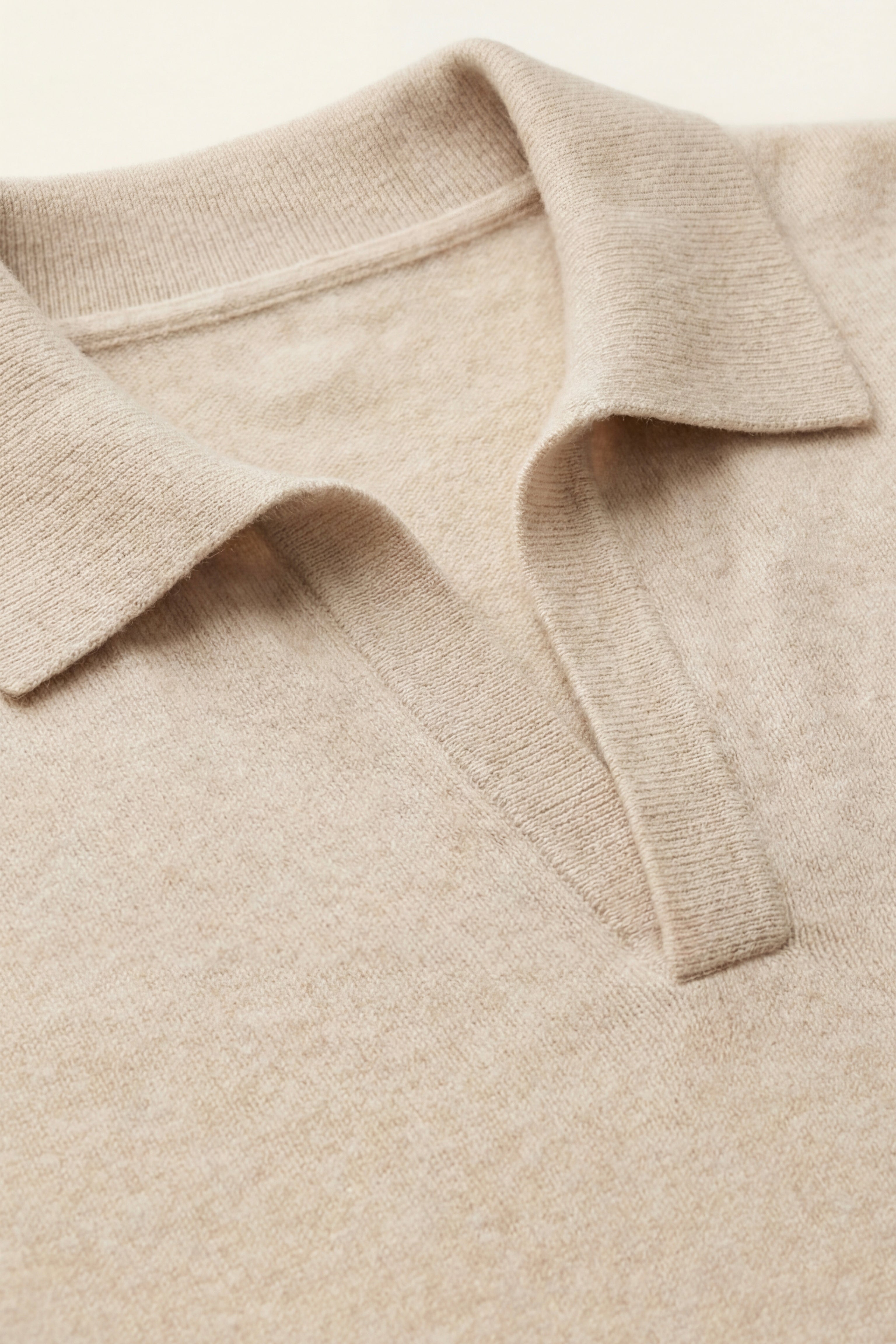 Marencio Cashmere Polo Knit Oatmeal