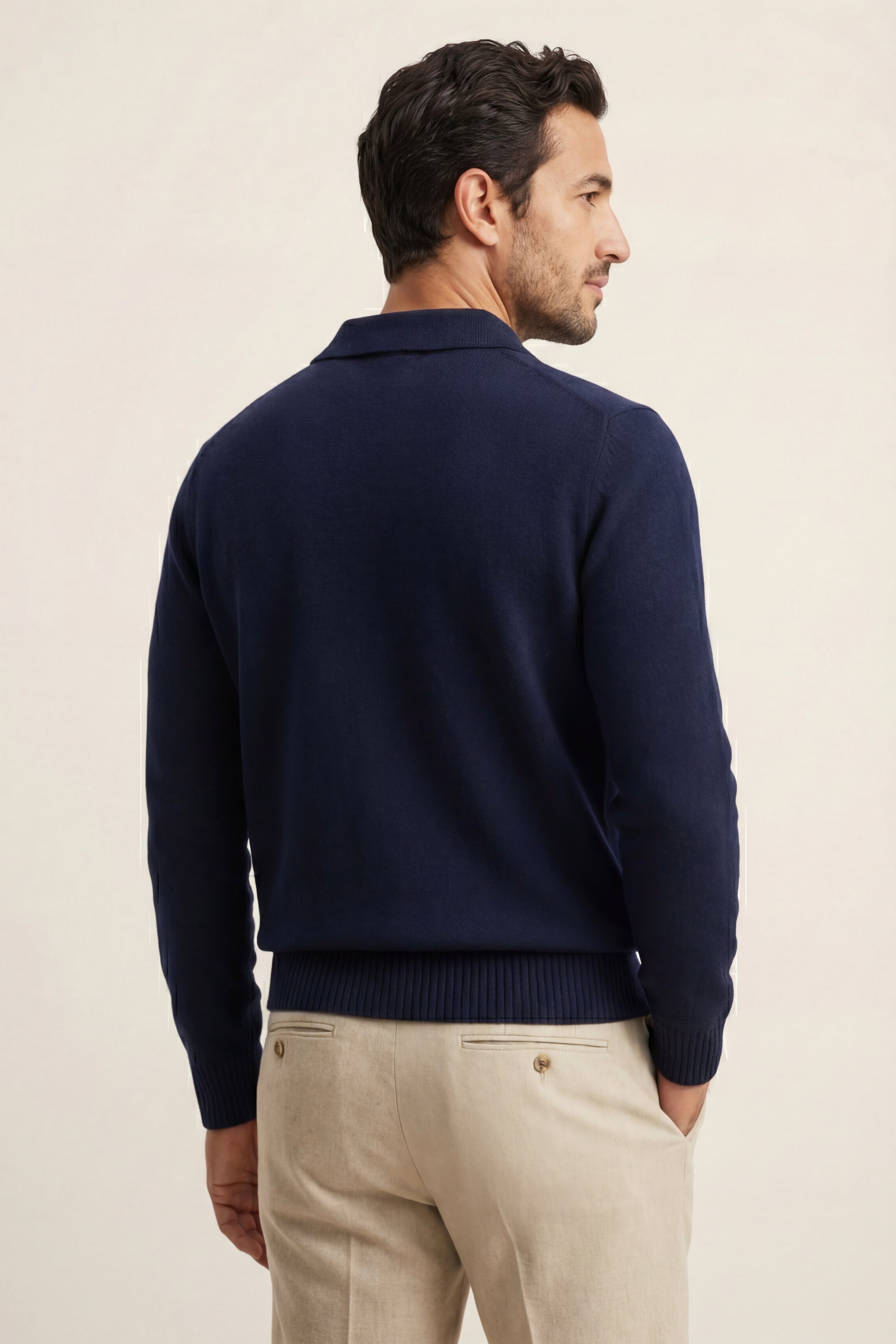Marencio Cashmere Polo Knit Navy