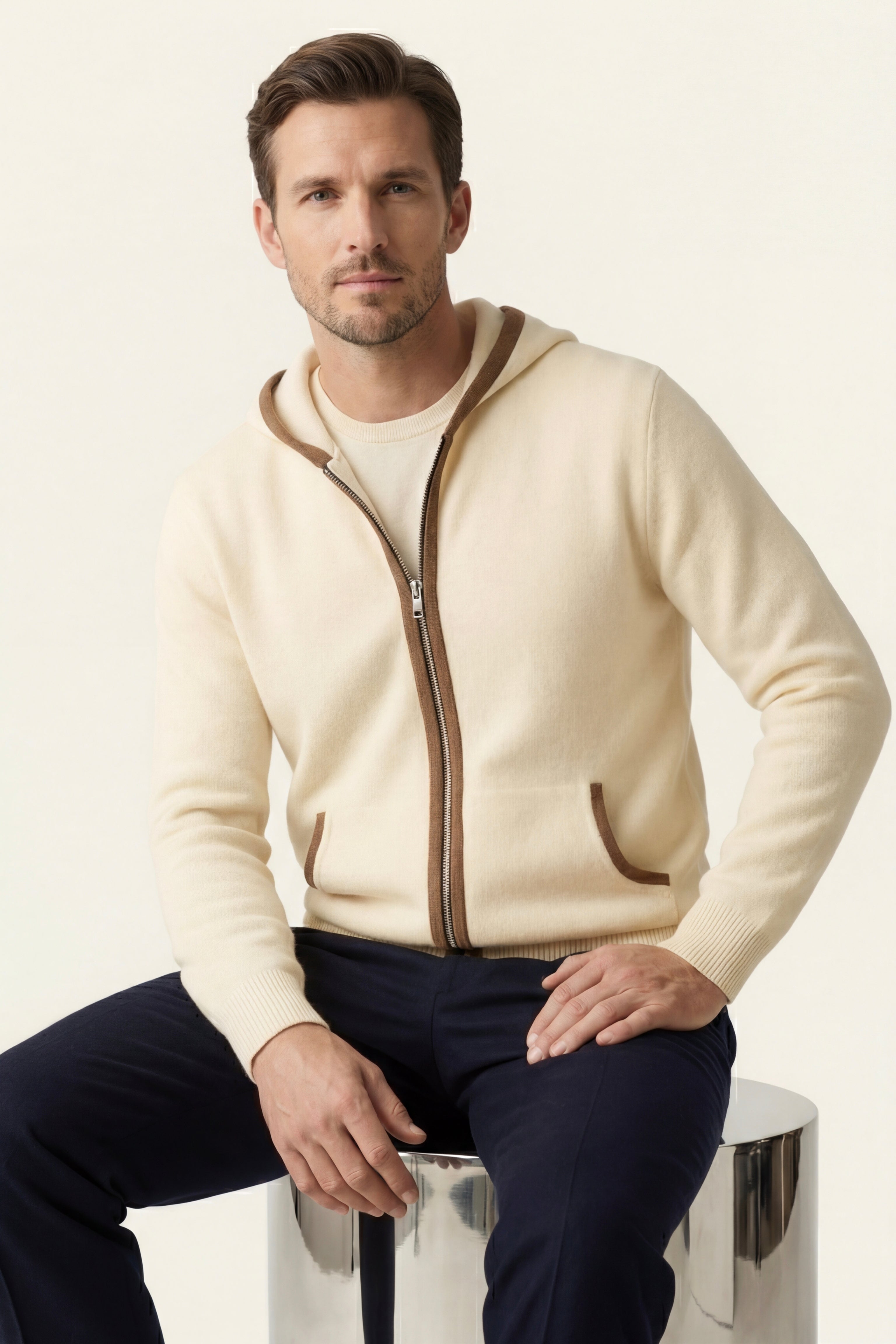 Sorano Hooded Cardigan Cream