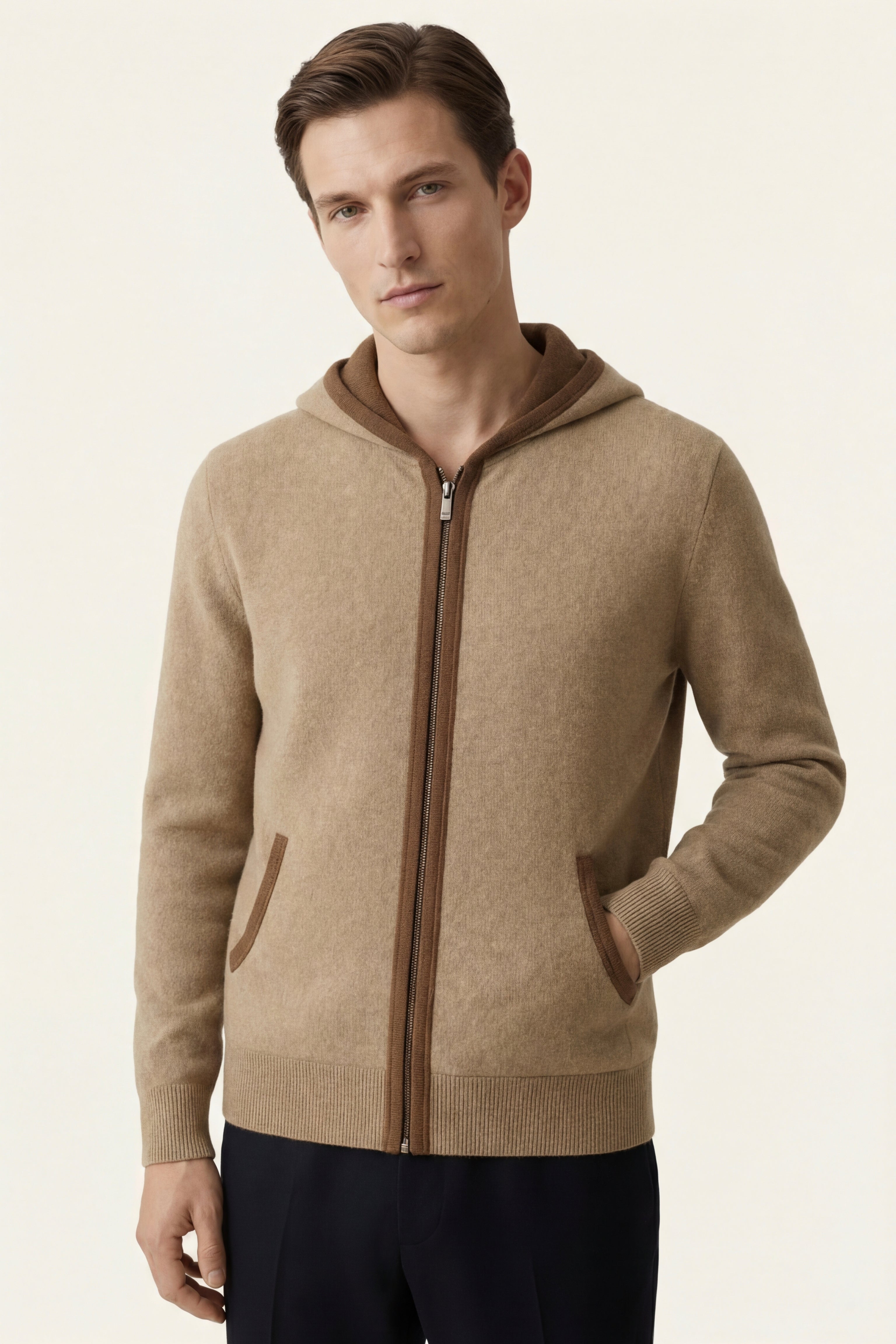 Sorano Hooded Cardigan Brown