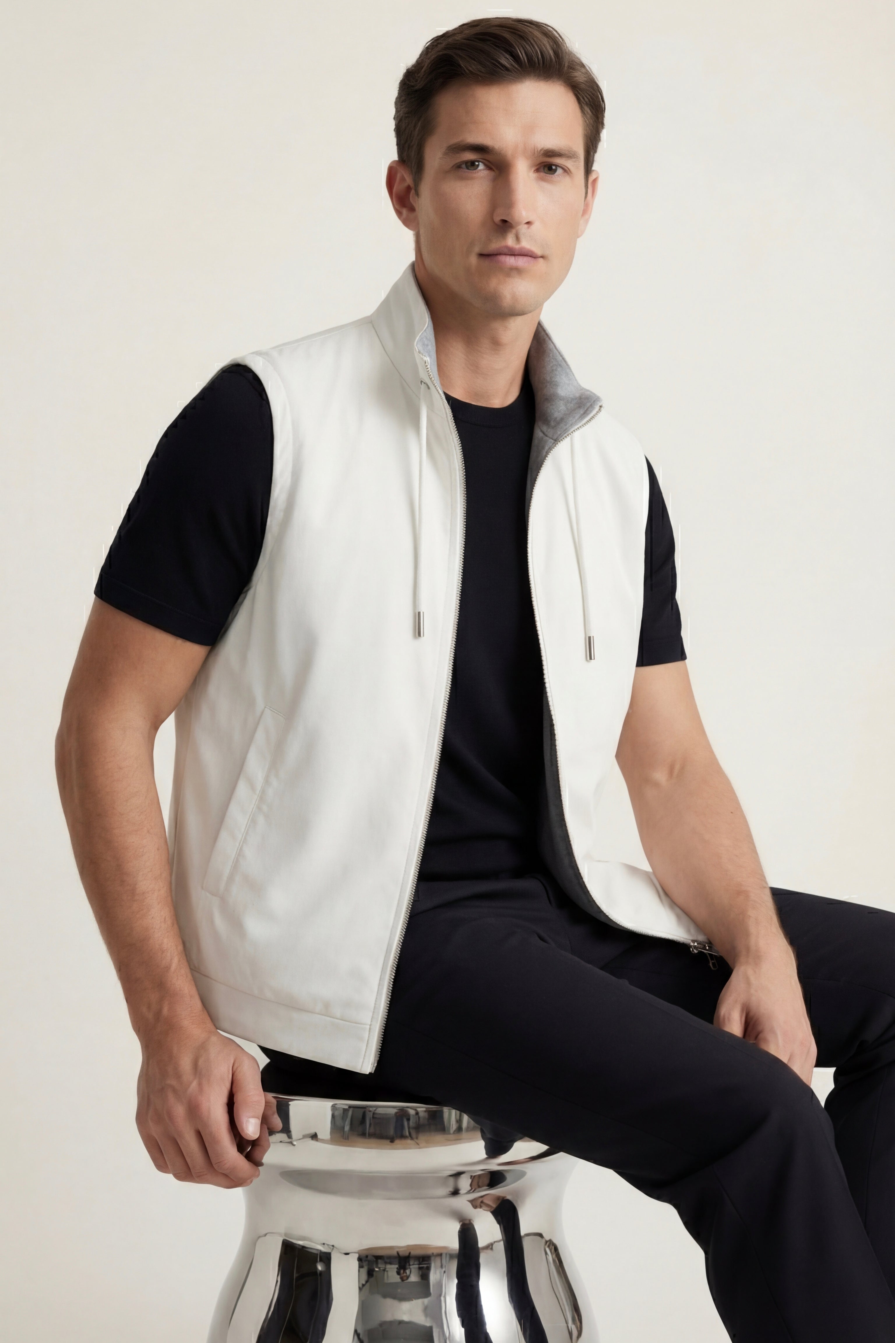 Leonis Reversible Vest Ivory