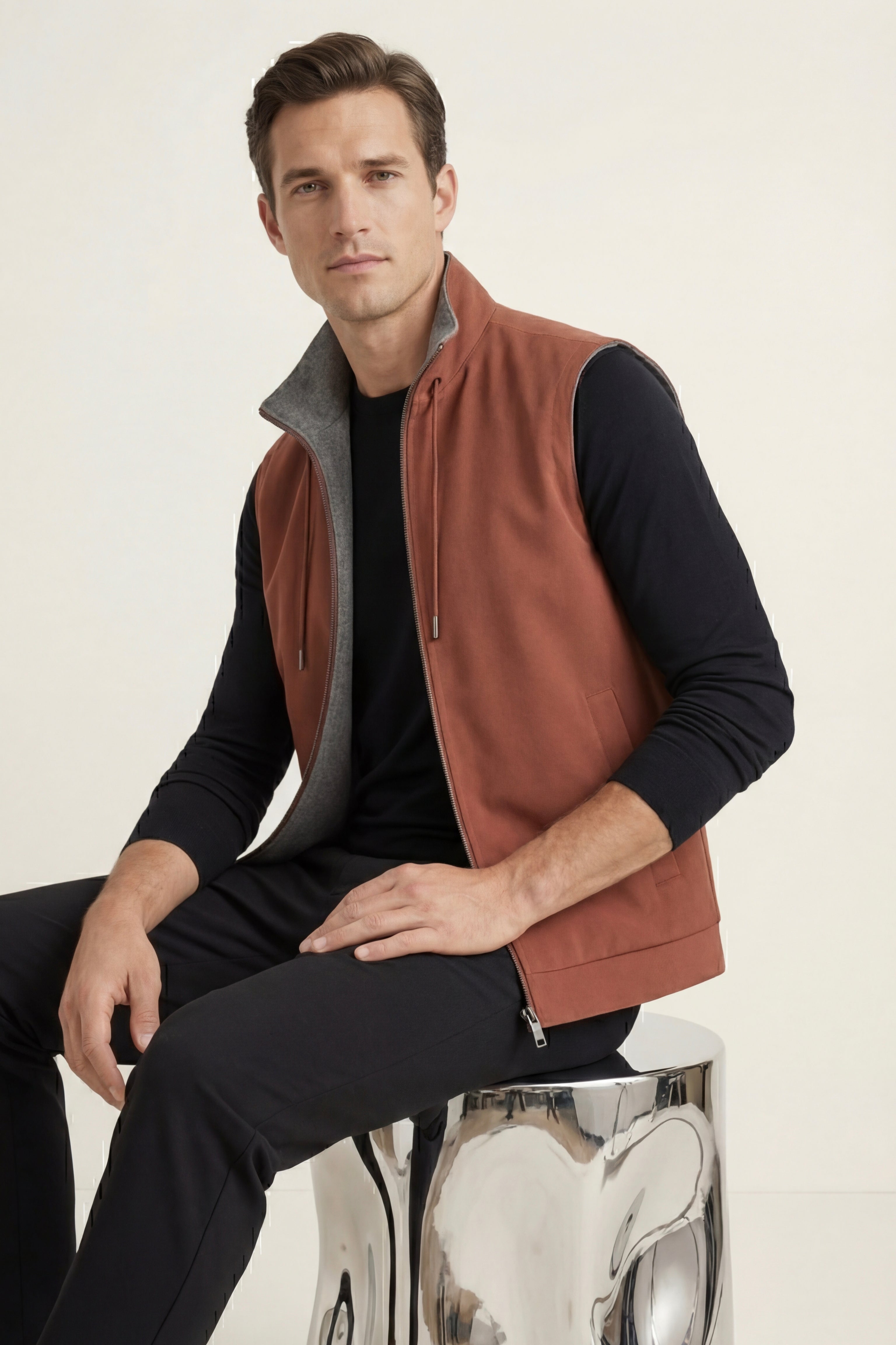 Leonis Reversible Vest Terracotta