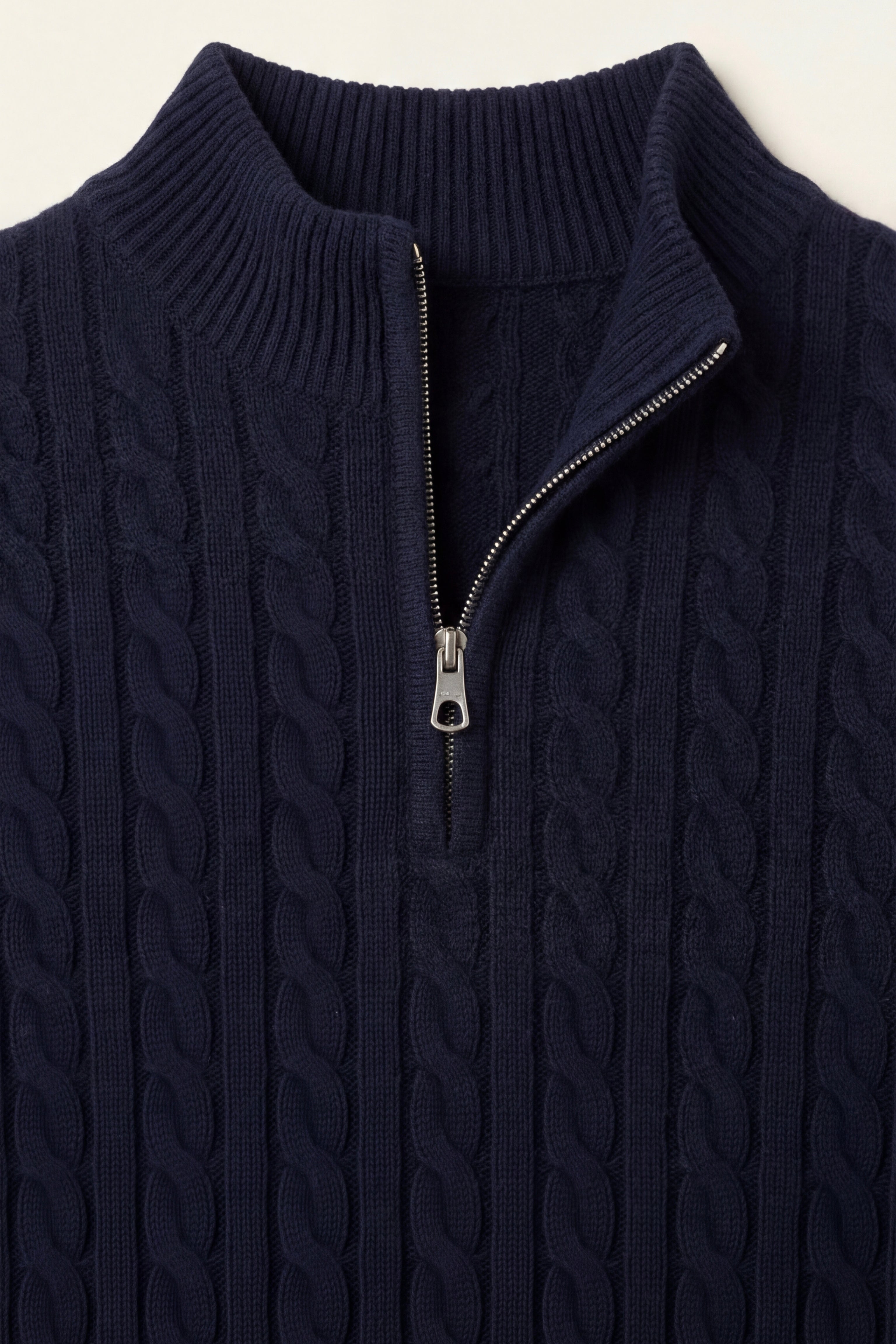 Lerano Cashmere Half-Zip Knit Navy