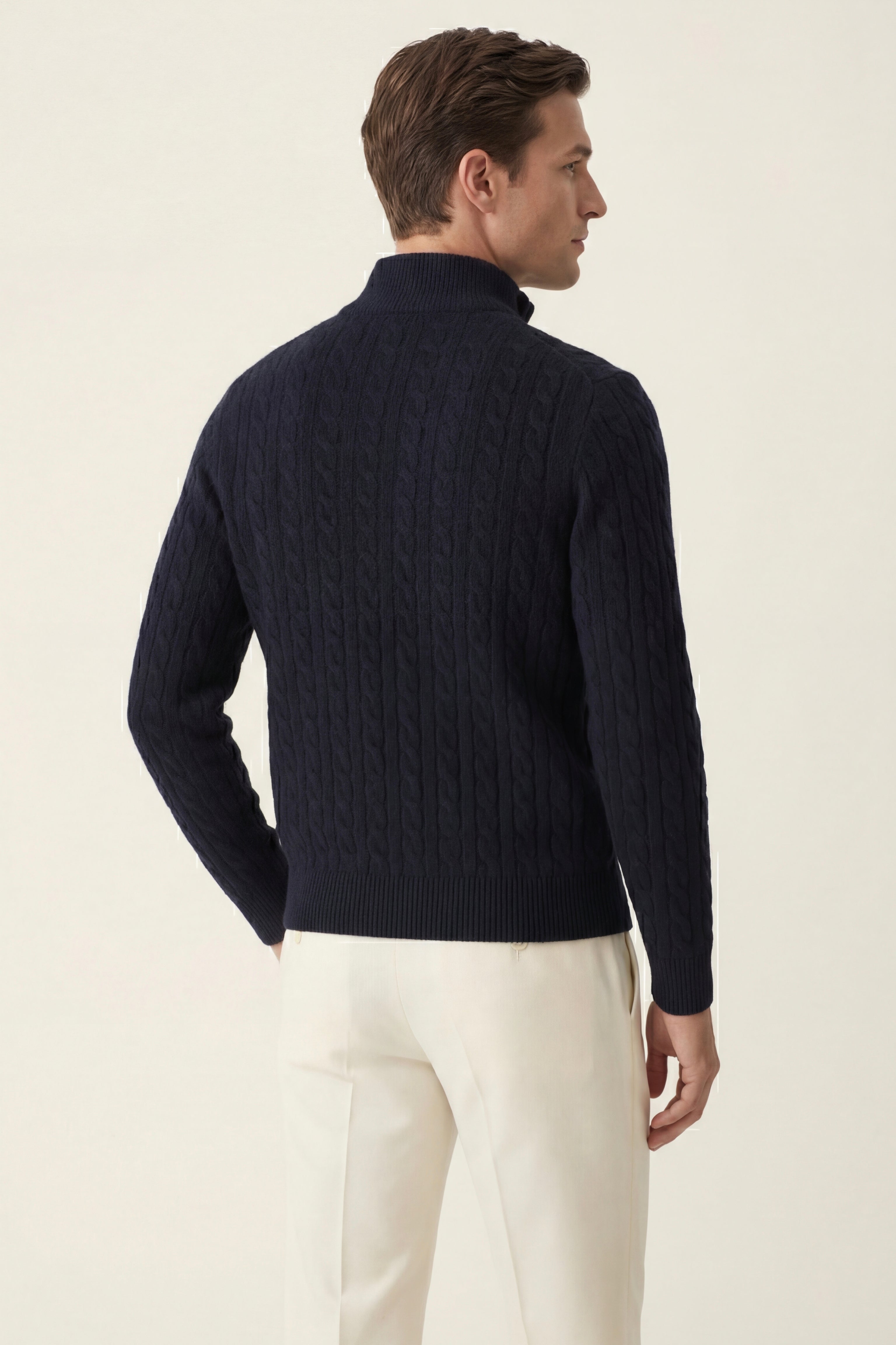 Lerano Cashmere Half-Zip Knit Black
