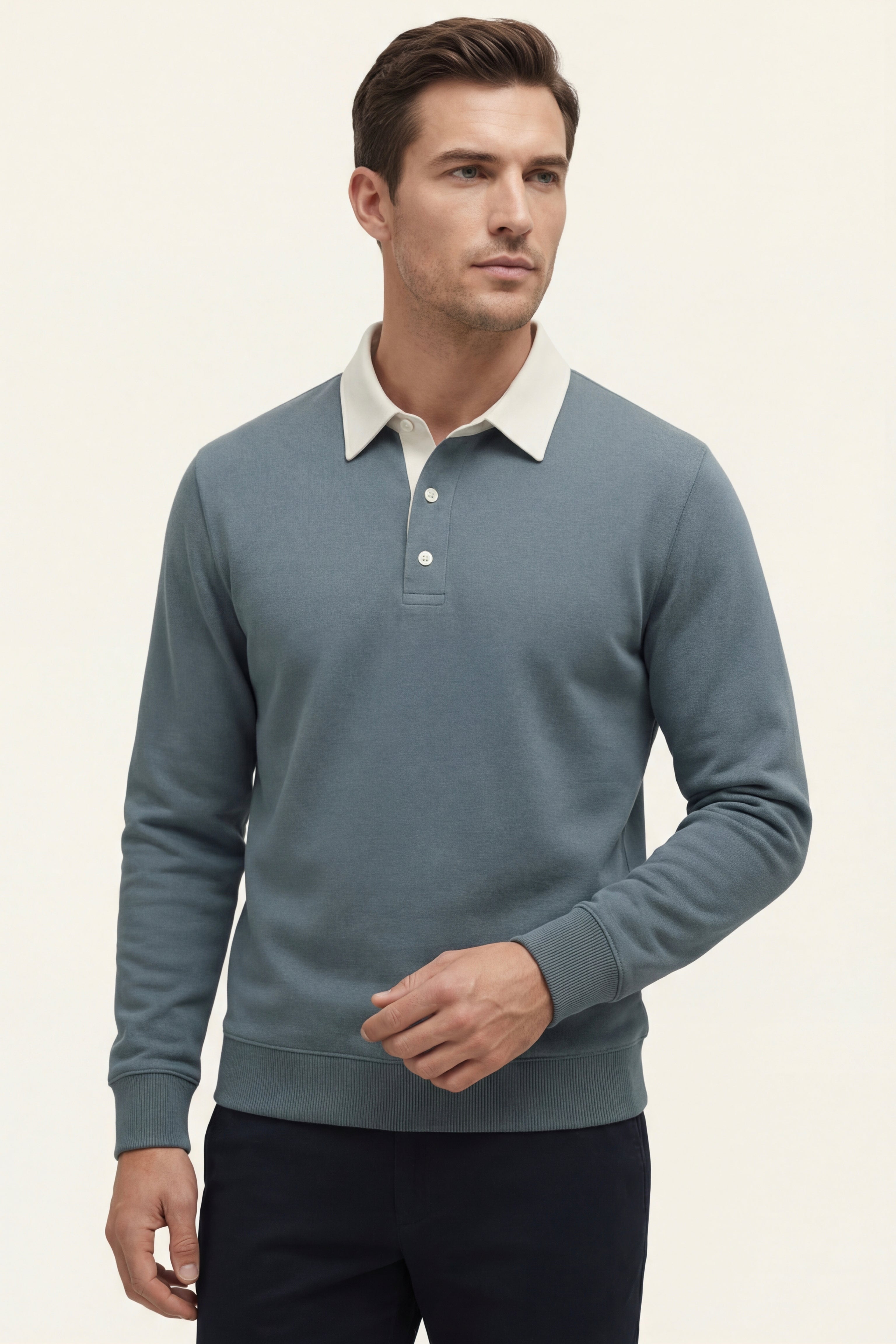 Valerio Polo Knit Cyan