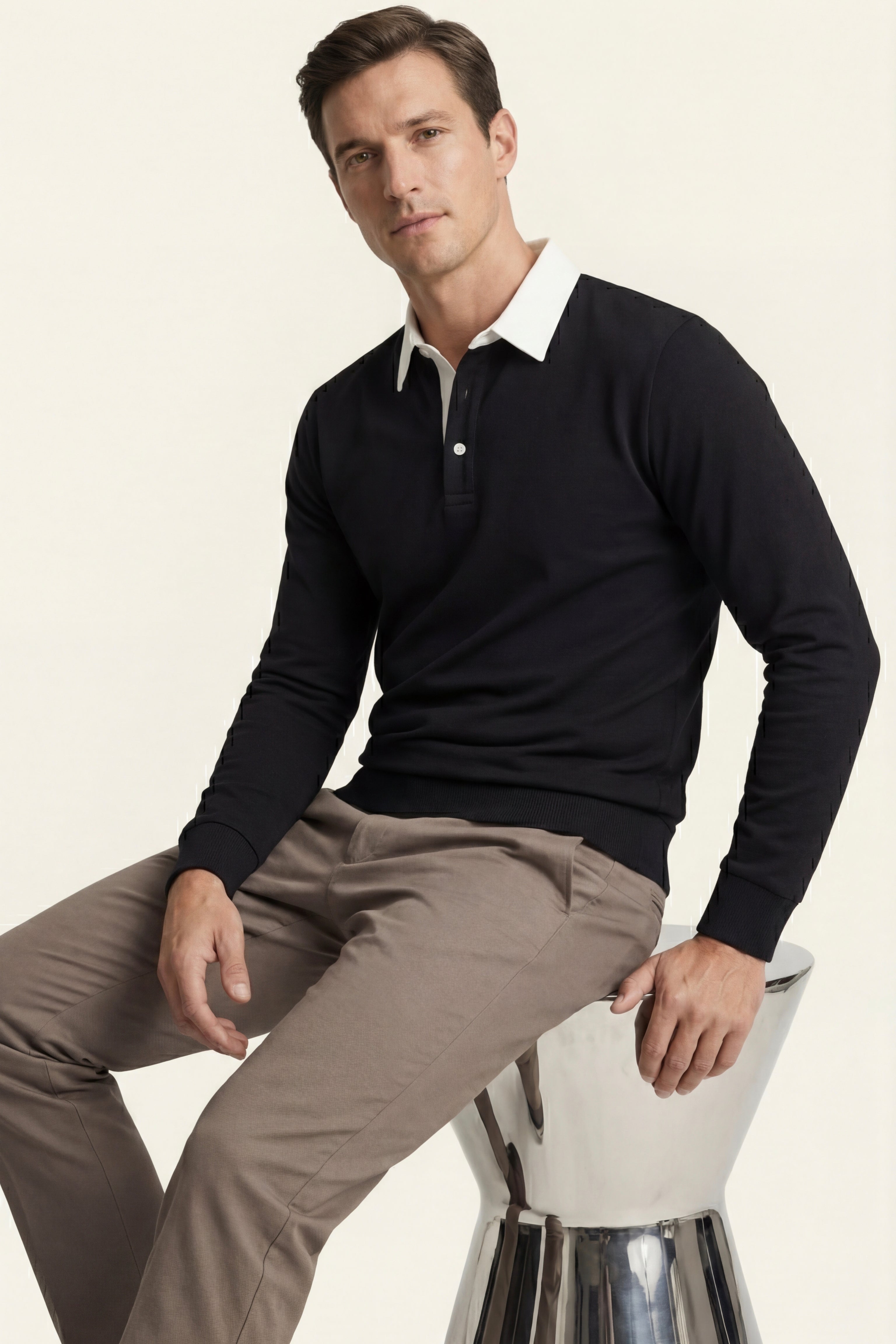 Valerio Polo Knit Black