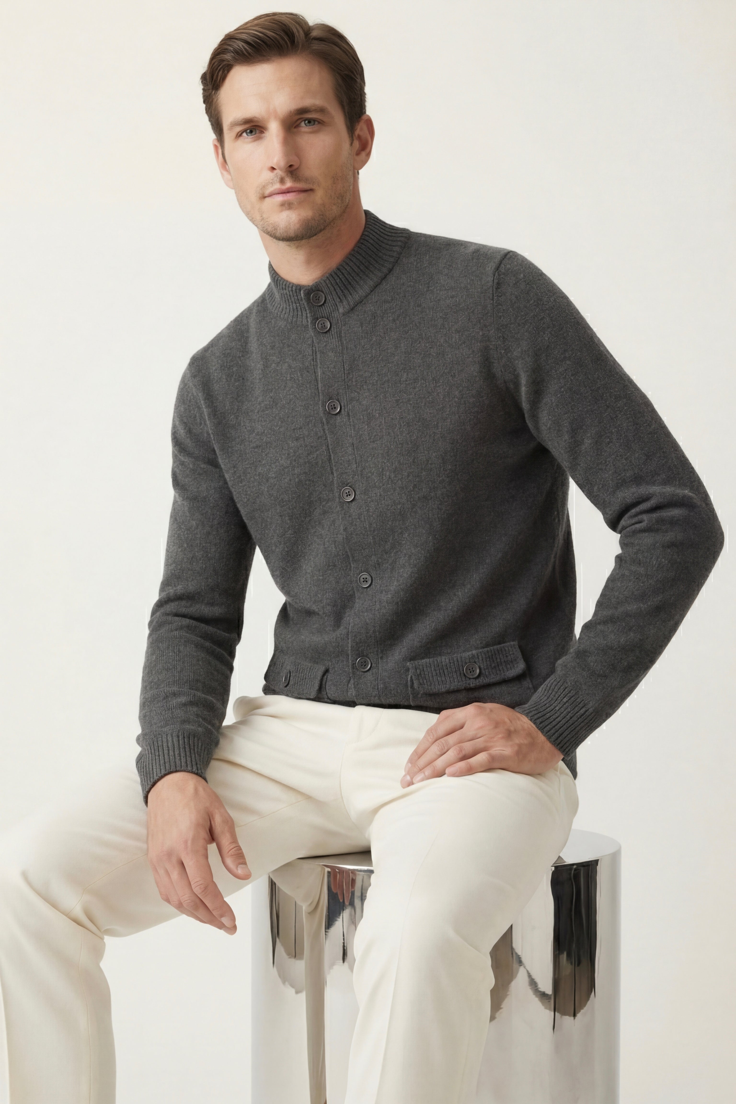 Giotto Knit Cardigan Dark Grey