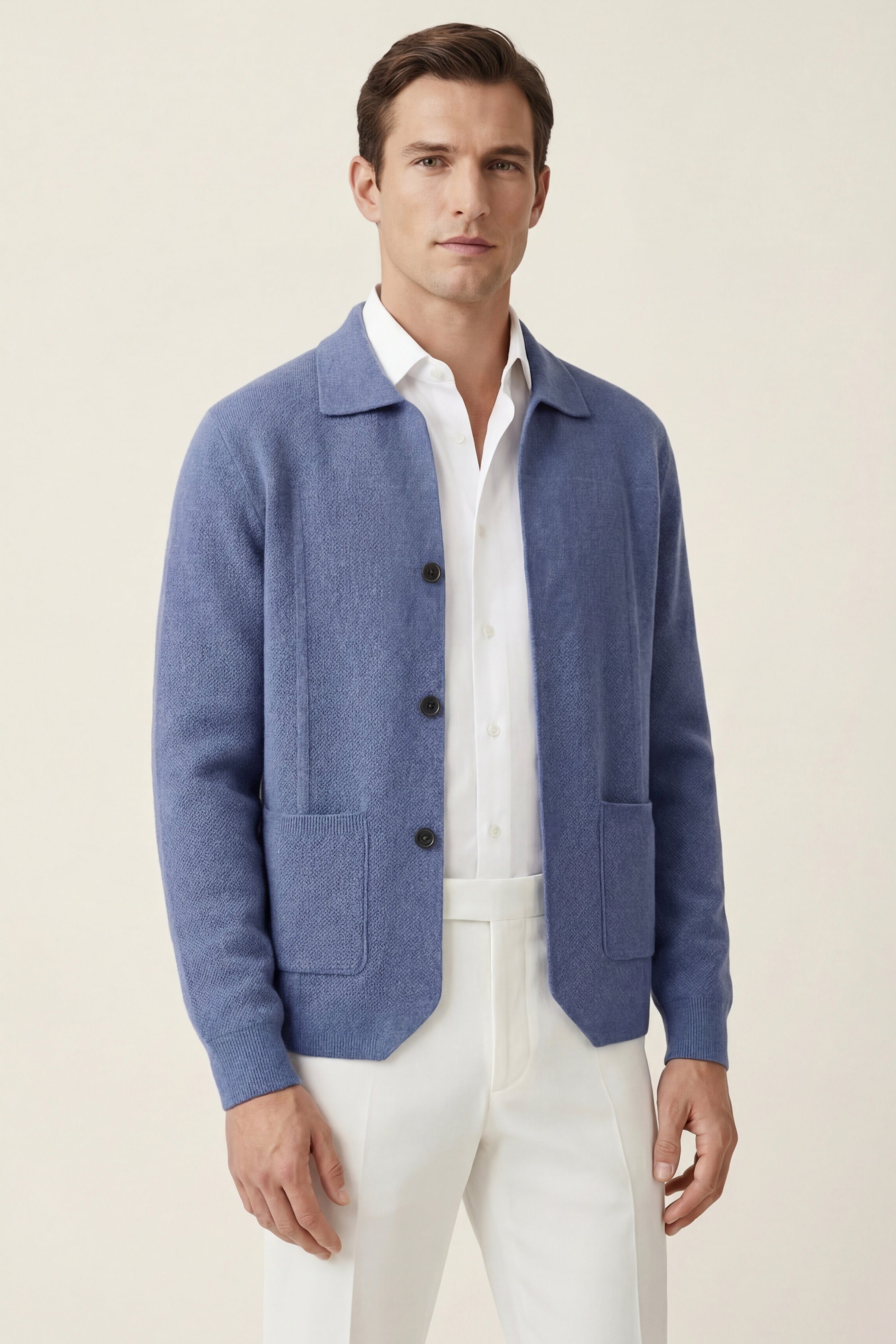 Valero Cashmere Cardigan Blue