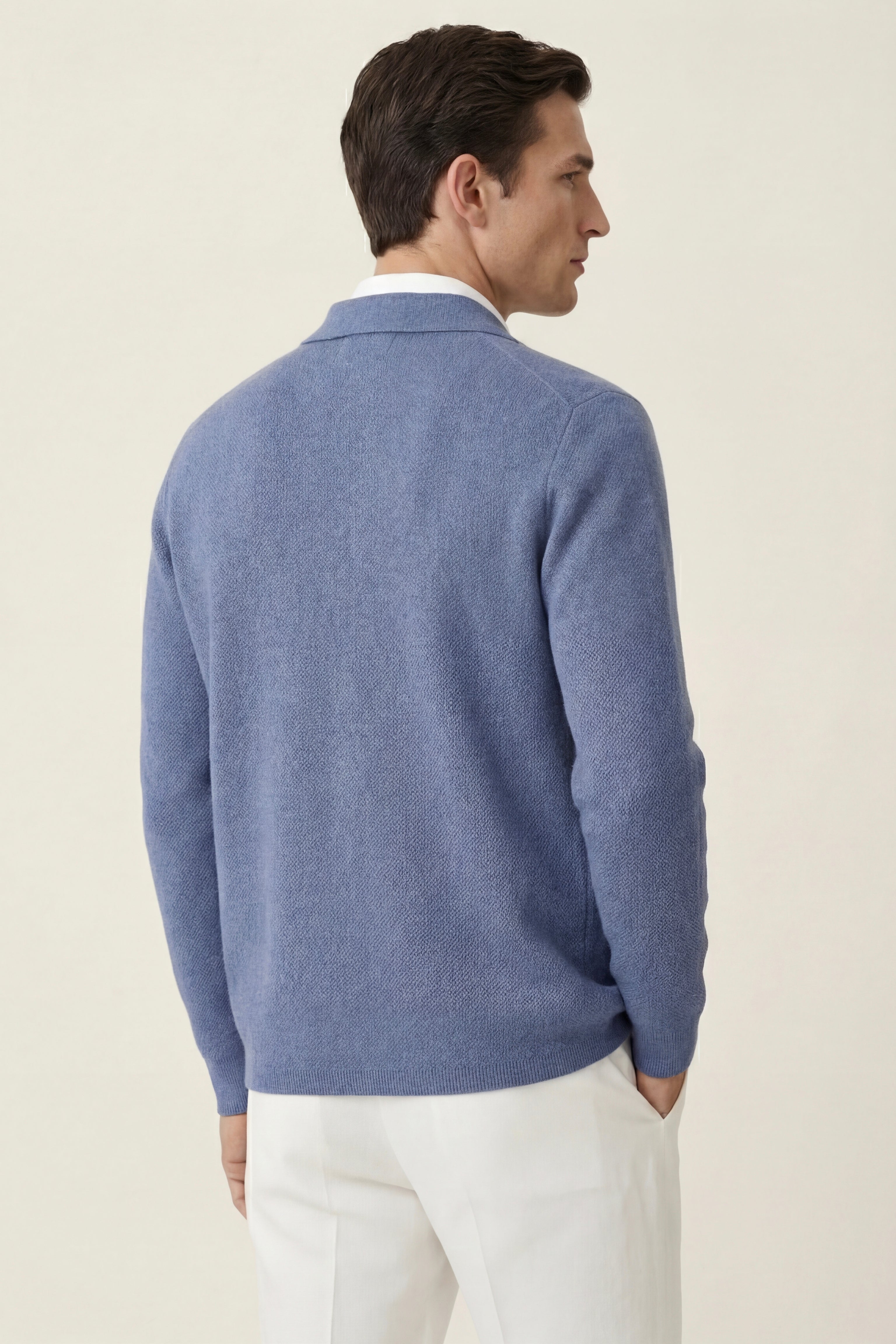 Valero Cashmere Cardigan Blue