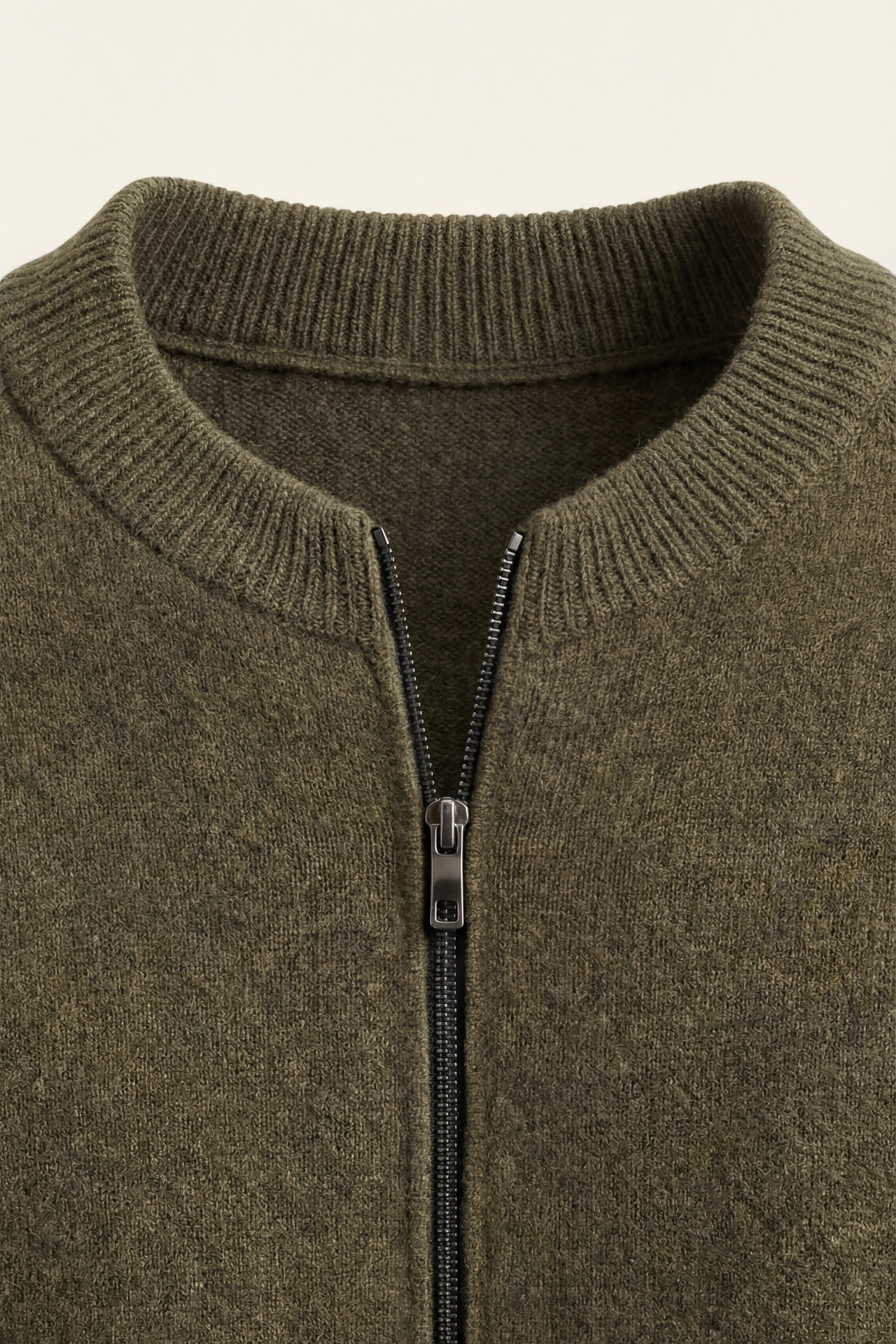 Lorenti Cashmere Zip Knit Olive