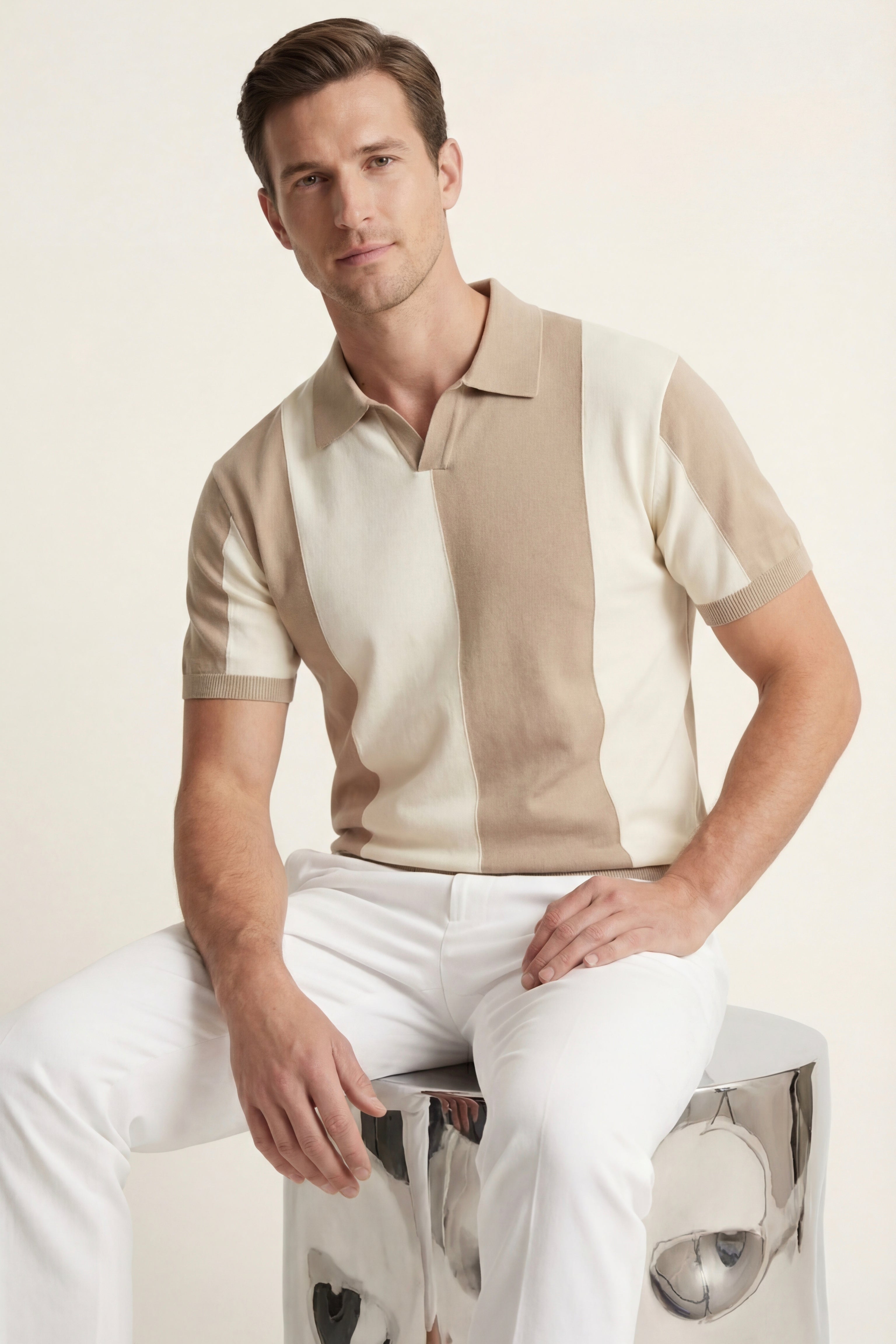 Valtero Colorblock Polo Khaki