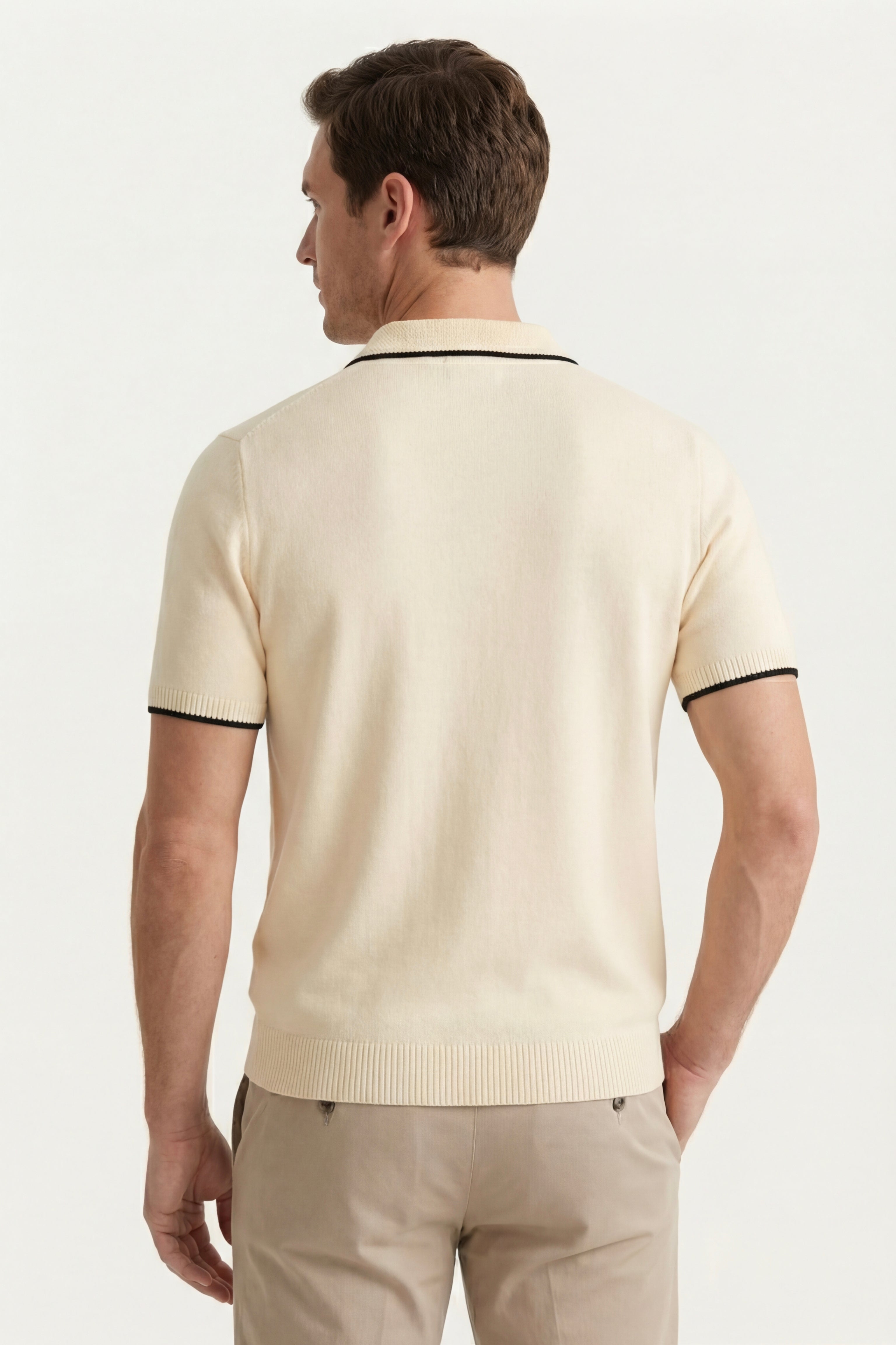 Morino Merino Knit Polo Beige