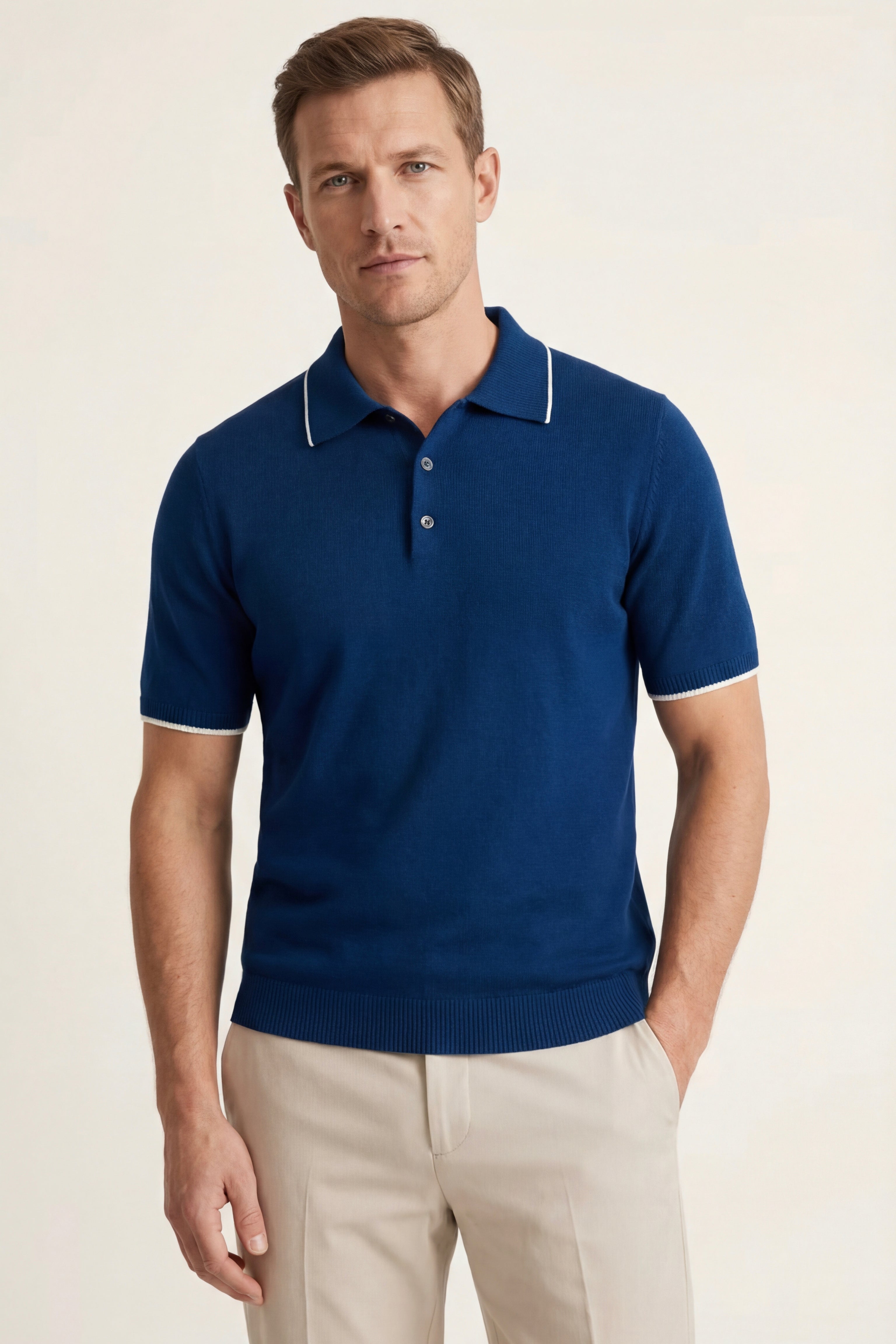 Morino Merino Knit Polo Dark Blue