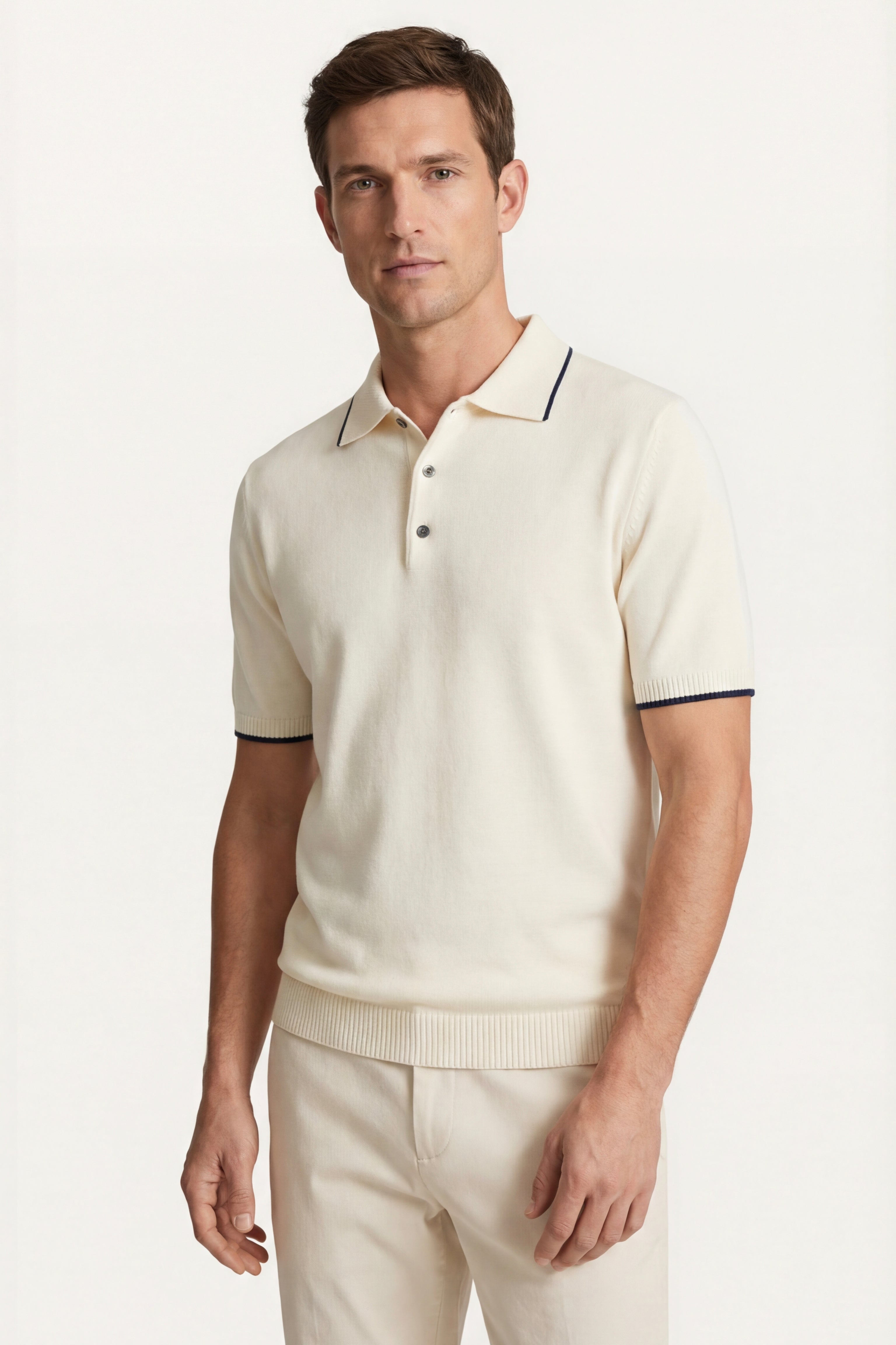 Morino Merino Knit Polo White