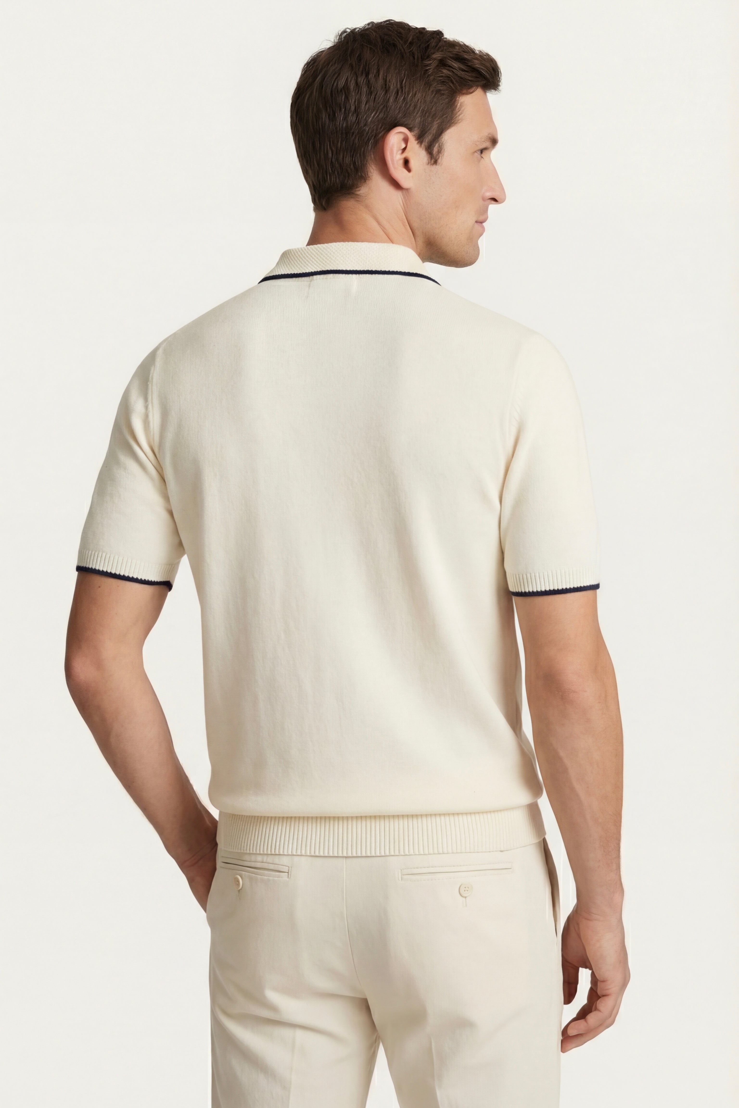 Morino Merino Knit Polo White