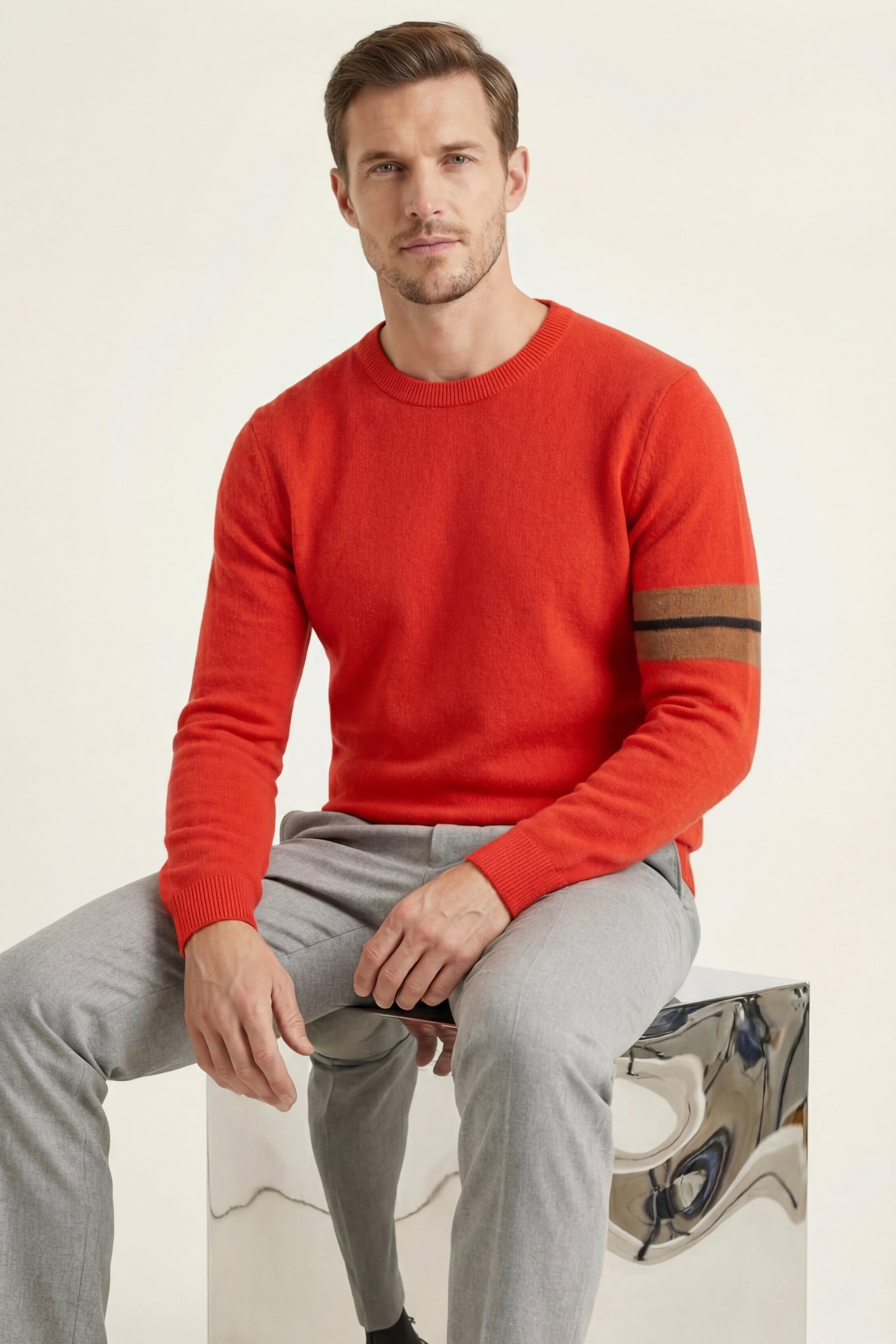 Valeno Cashmere Crewneck Sweater Red