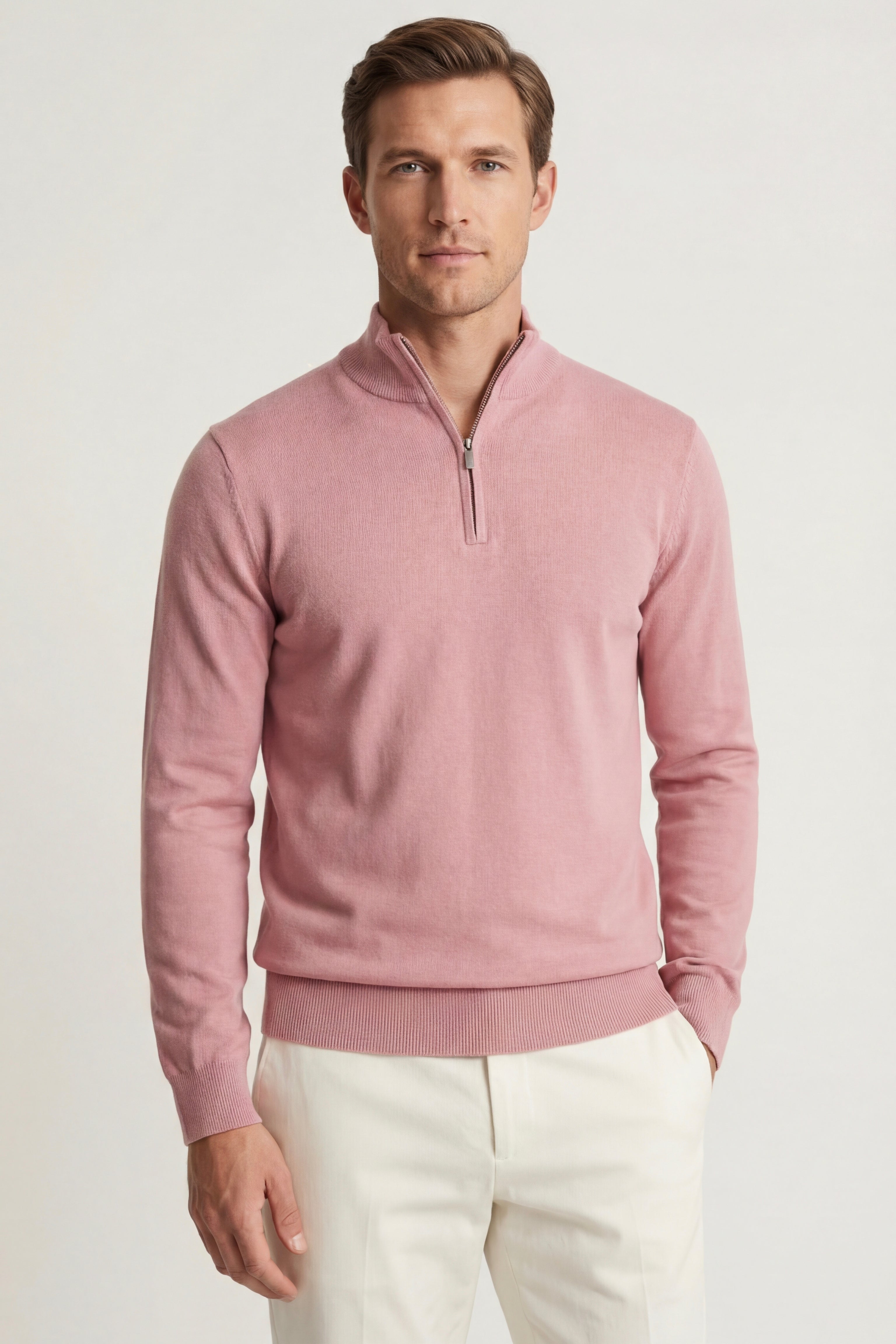 Arlino Quarter Zip Knit Pink