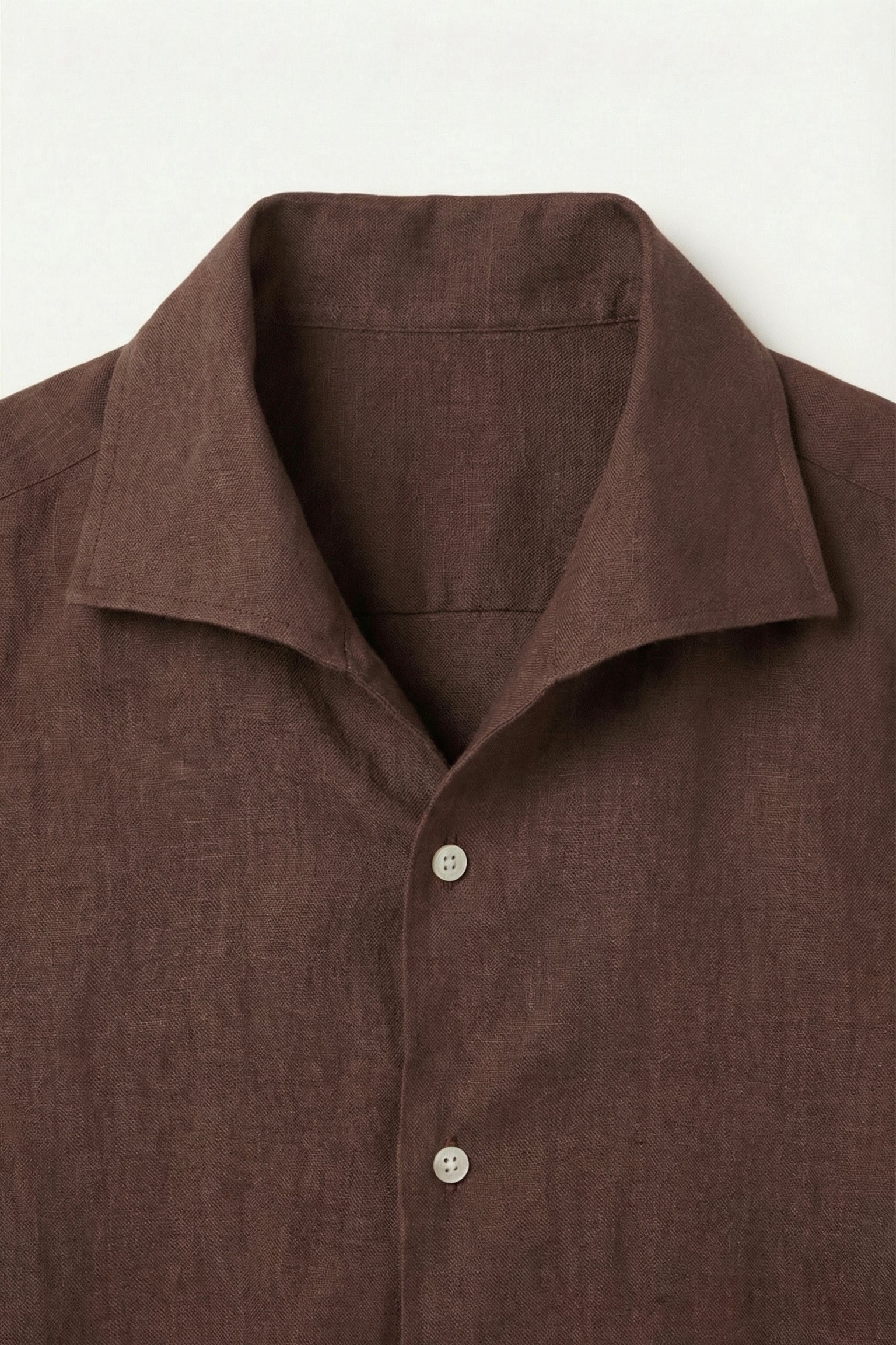 Silano Linen Shirt Dark Brown