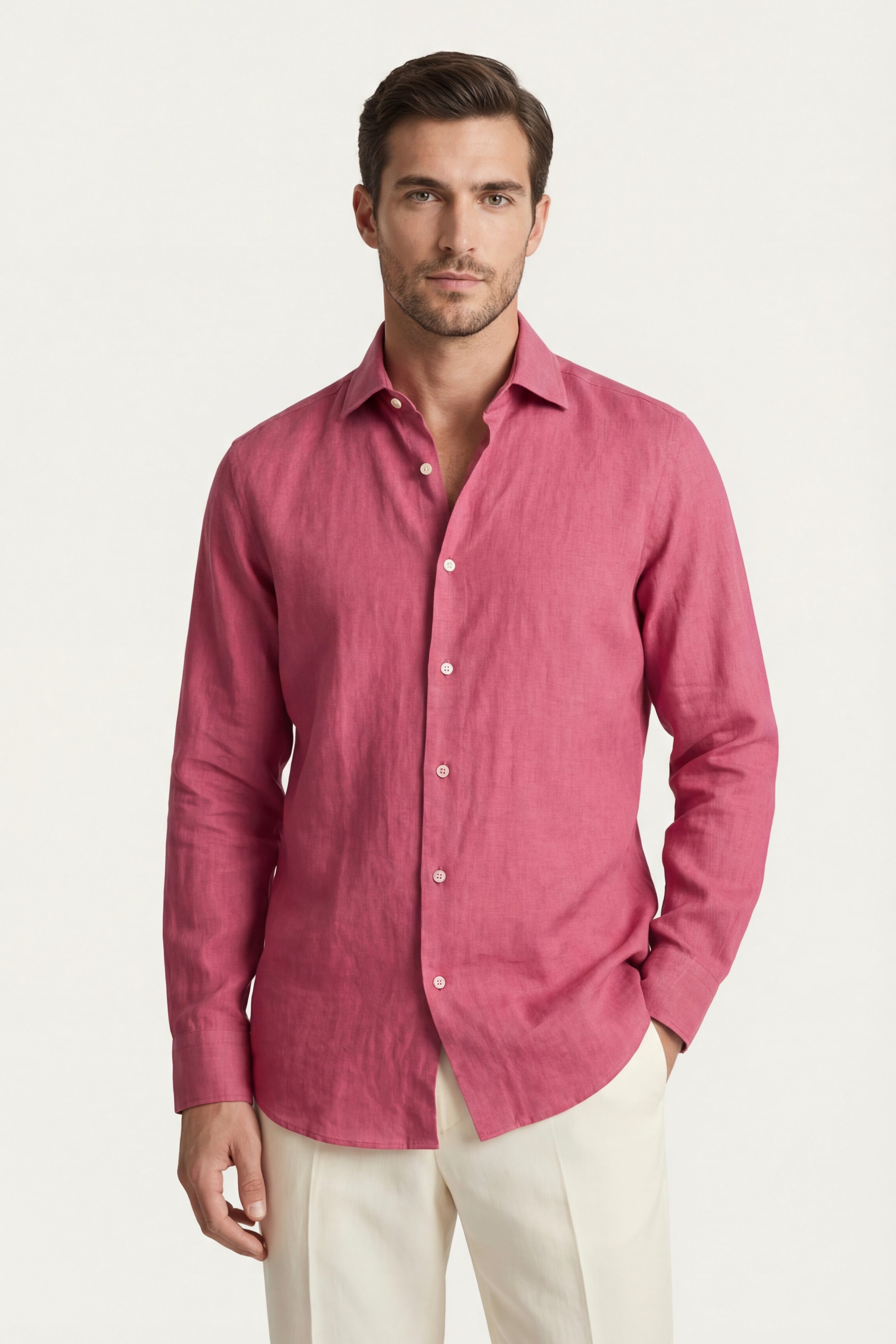 Silano Linen Shirt Pink